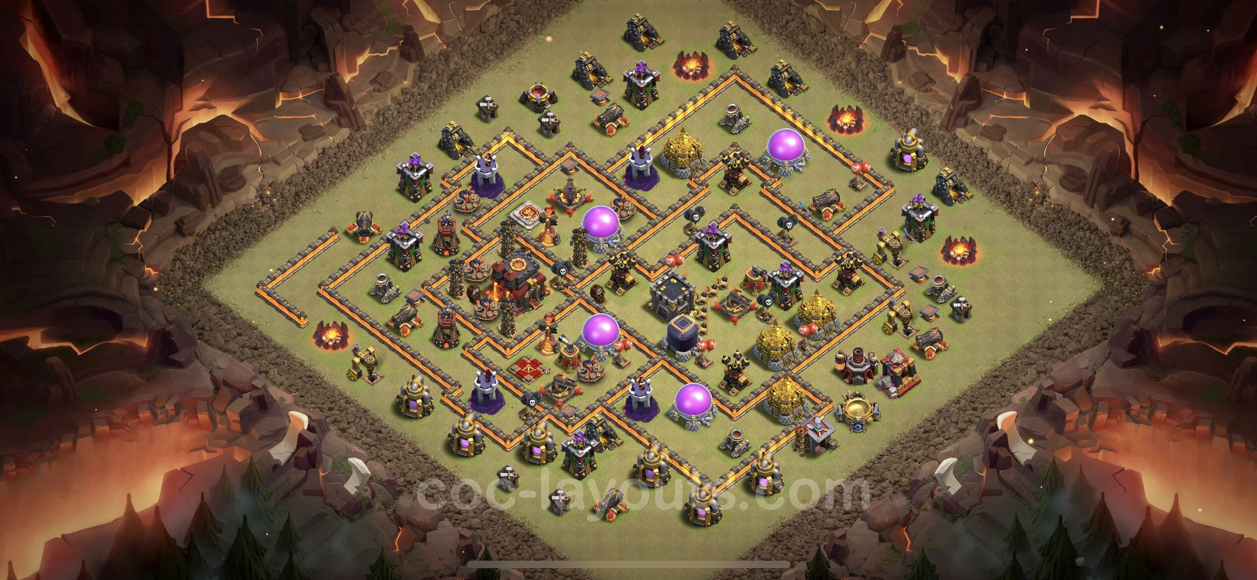 Top War Base TH10 with Link, Anti Everything, Hybrid - CWL Defence Plan - Clash of Clans - (#123) — Guerre BH10