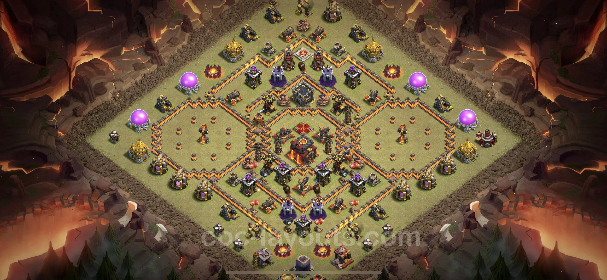 Top War Base TH10 with Link, Anti Air / Dragon - Max Levels CWL Plan - Clash of Clans - (#124) — Guerre BH10
