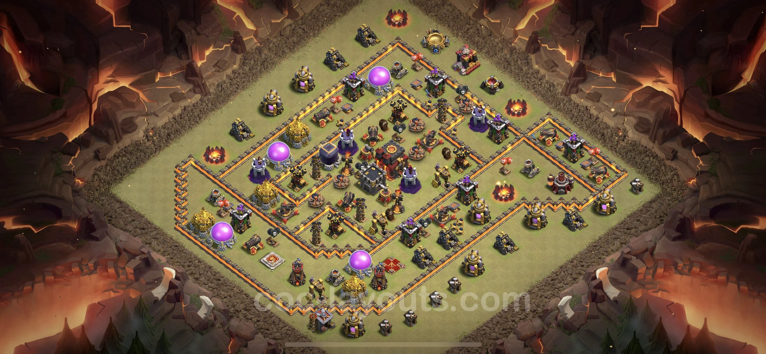 Top War Base TH10 with Link, Hybrid - Anti 2 Stars CWL Plan - Clash of Clans - (#125) — Krieg BH10