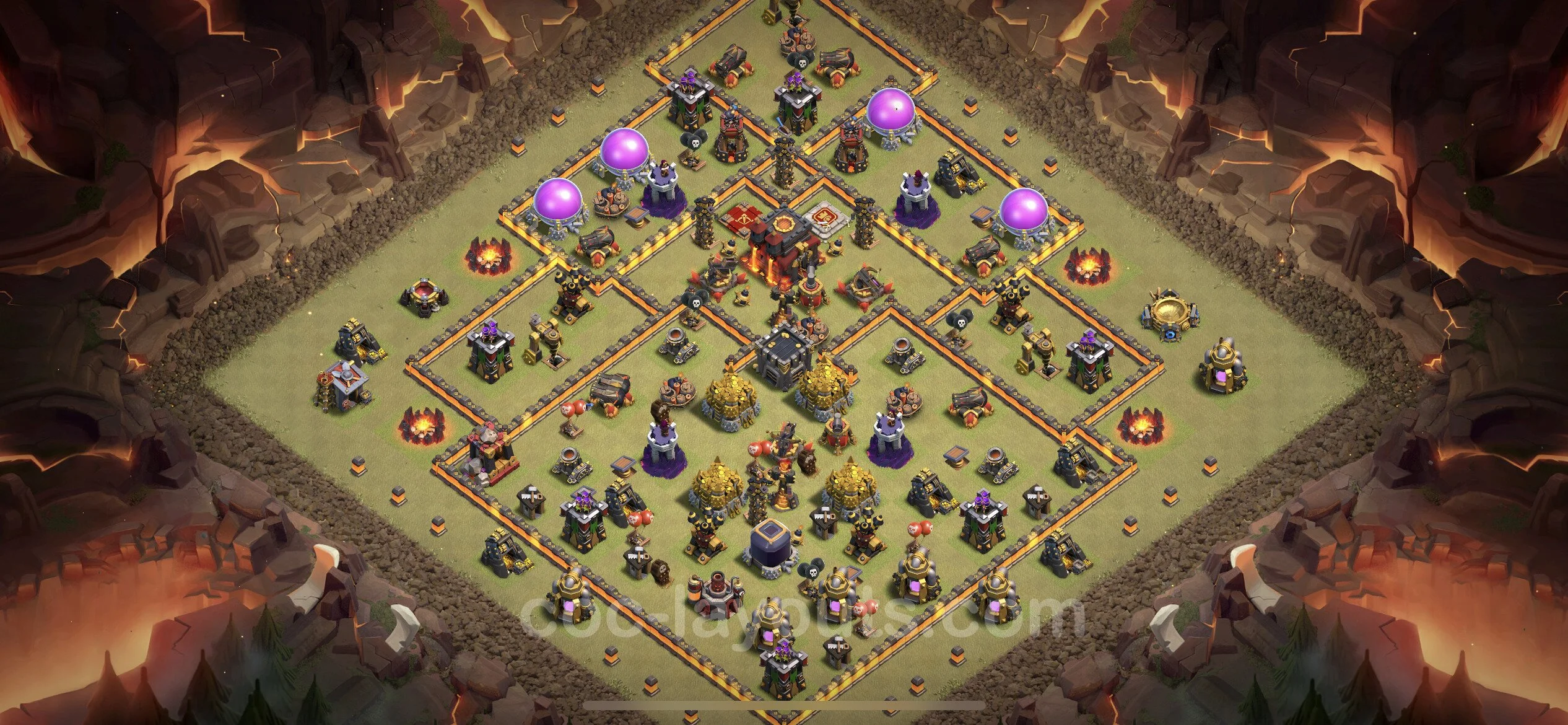 Top War Base TH10 with Link, Anti Everything, Hybrid - CWL Defence Plan - Clash of Clans - (#127) — Oorlog BH10