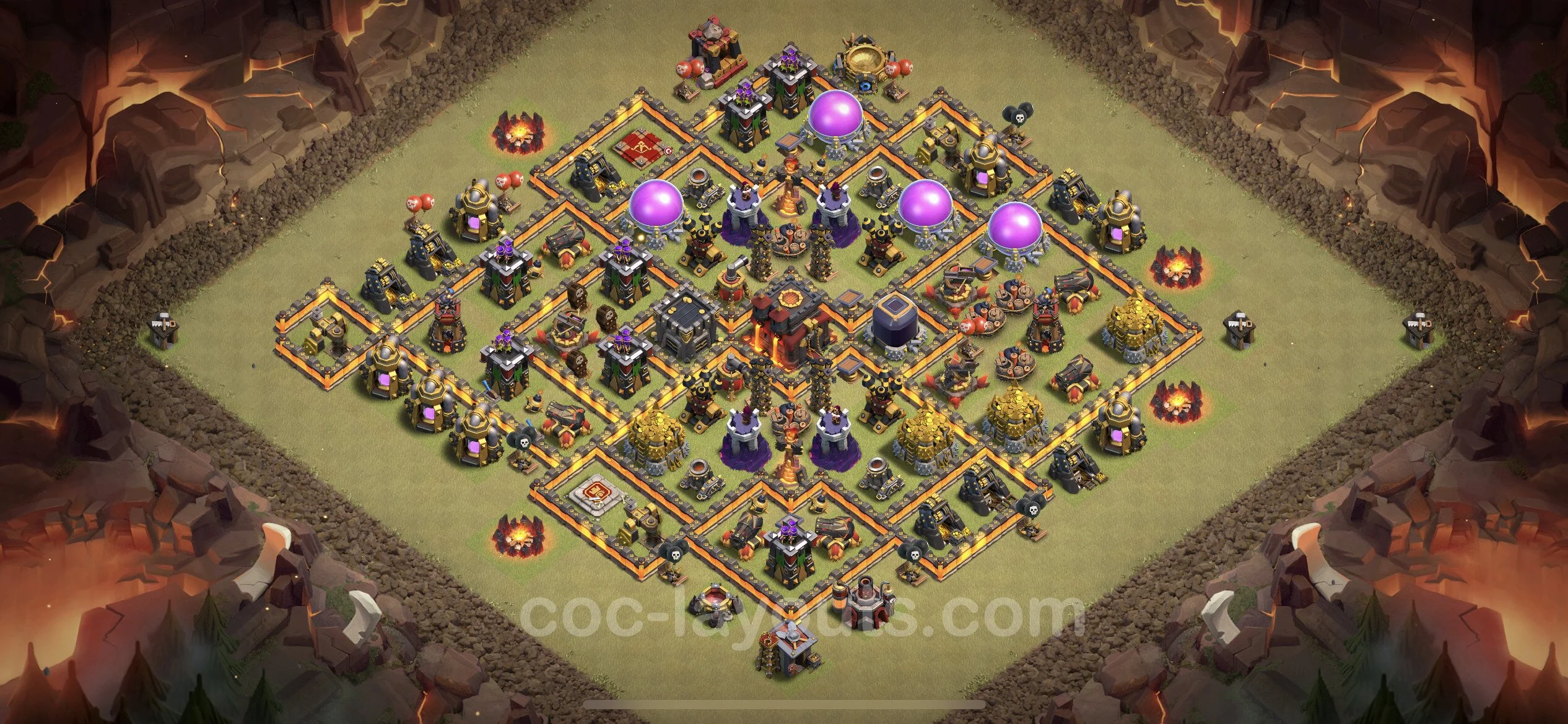 Top War Base TH10 with Link, Anti 3 Stars - Max Levels CWL Plan - Clash of Clans - (#128) — Guerre BH10
