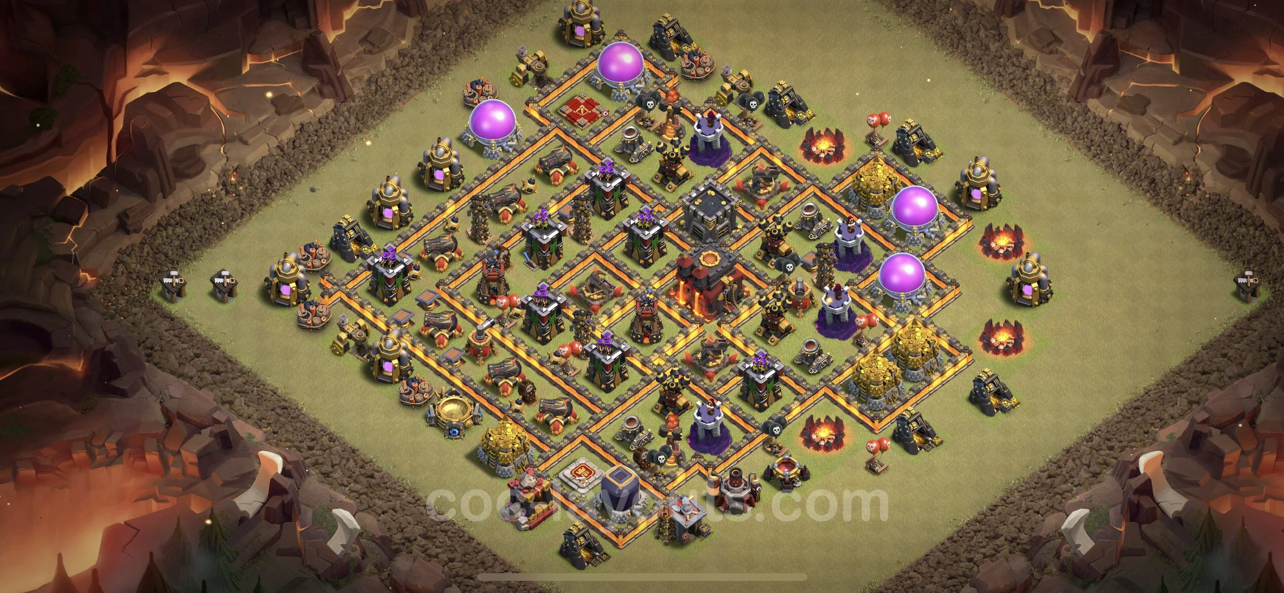 Top War Base TH10 with Link, Hybrid - Anti 3 Stars CWL Plan - Clash of Clans - (#129) — Война BH10