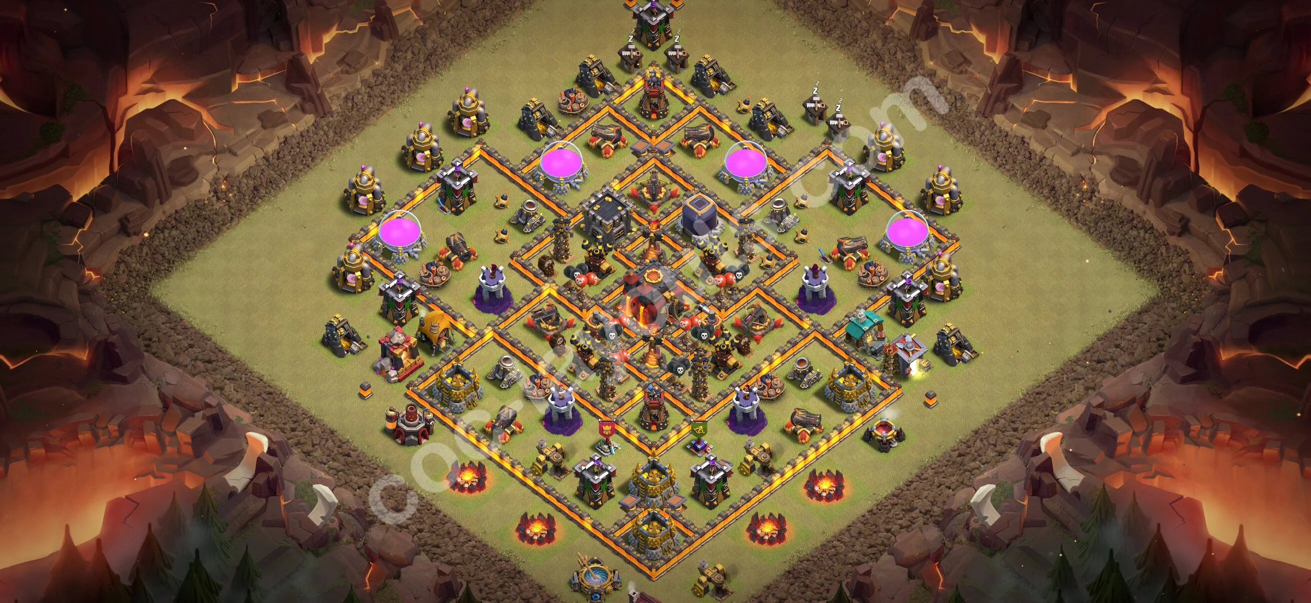Top War Base TH10 with Link, Hybrid - Anti 2 Stars CWL Plan 2026 - Clash of Clans - (#130) — Krieg BH10