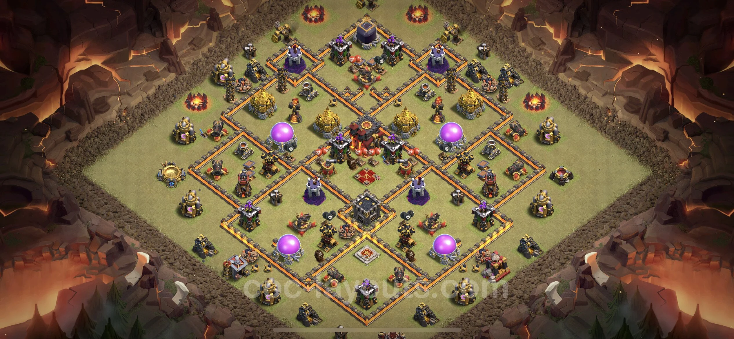 Top War Base TH10 with Link, Hybrid - Anti 3 Stars CWL Plan - Clash of Clans - (#131) — Krieg BH10