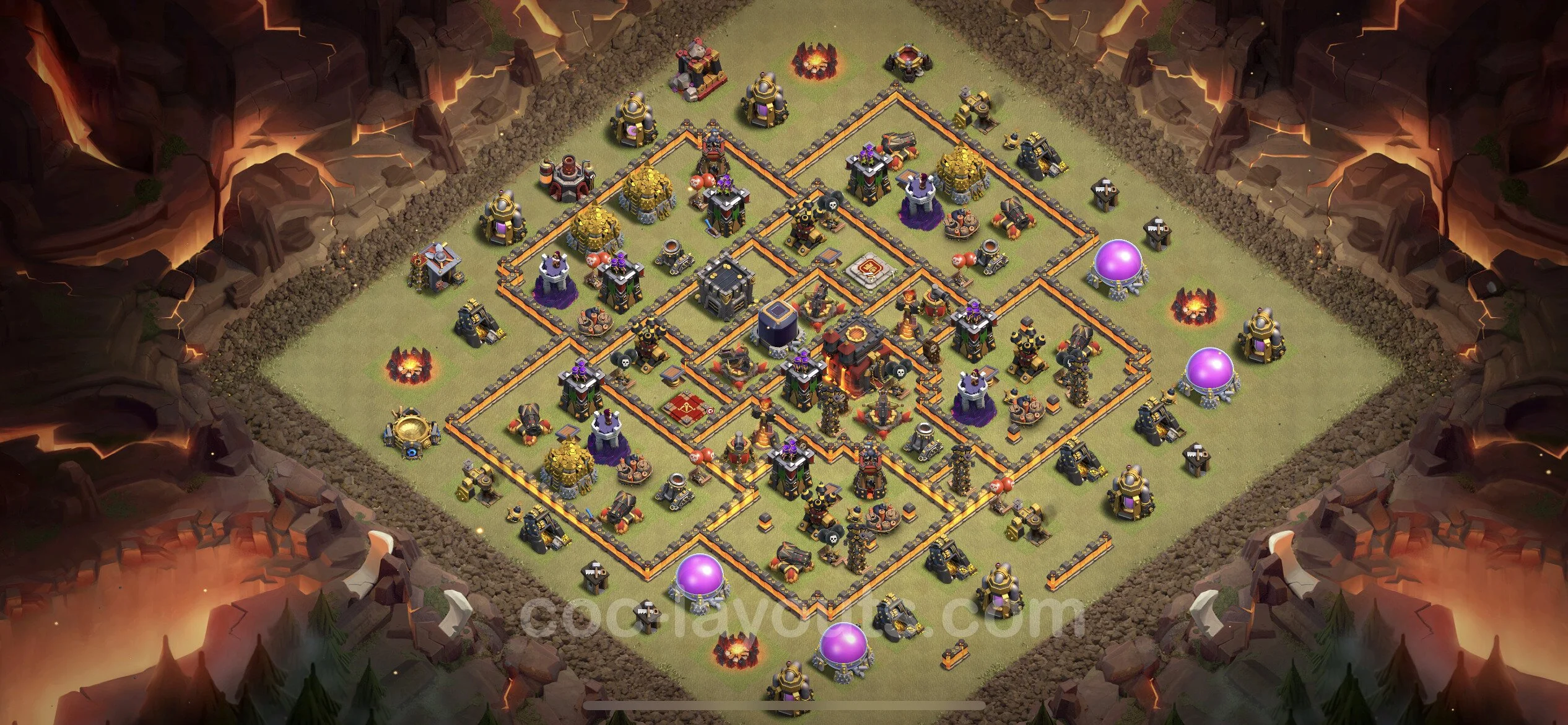 Top War Base TH10 with Link - Max Levels CWL Plan - Clash of Clans - (#134) — Krieg BH10