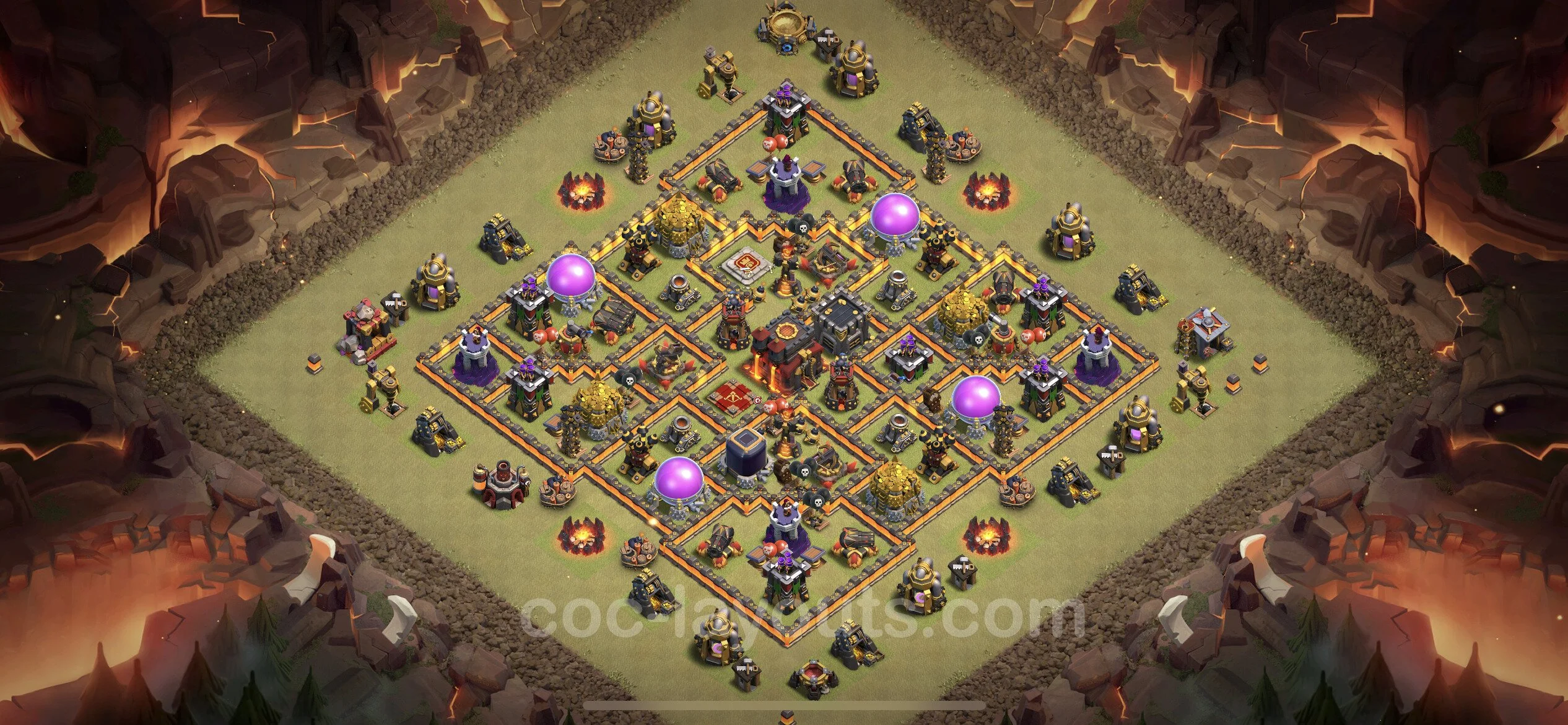 Top War Base TH10 with Link, Hybrid - Anti 2 Stars CWL Plan - Clash of Clans - (#136) — Perang BH10