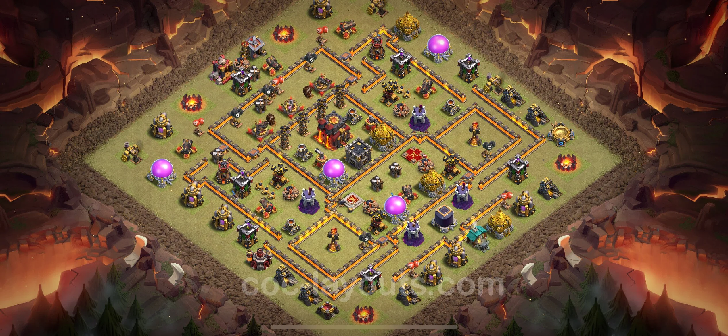 Top War Base TH10 with Link, Anti Air / Dragon - Anti 2 Stars CWL Plan - Clash of Clans - (#140) — Guerra BH10