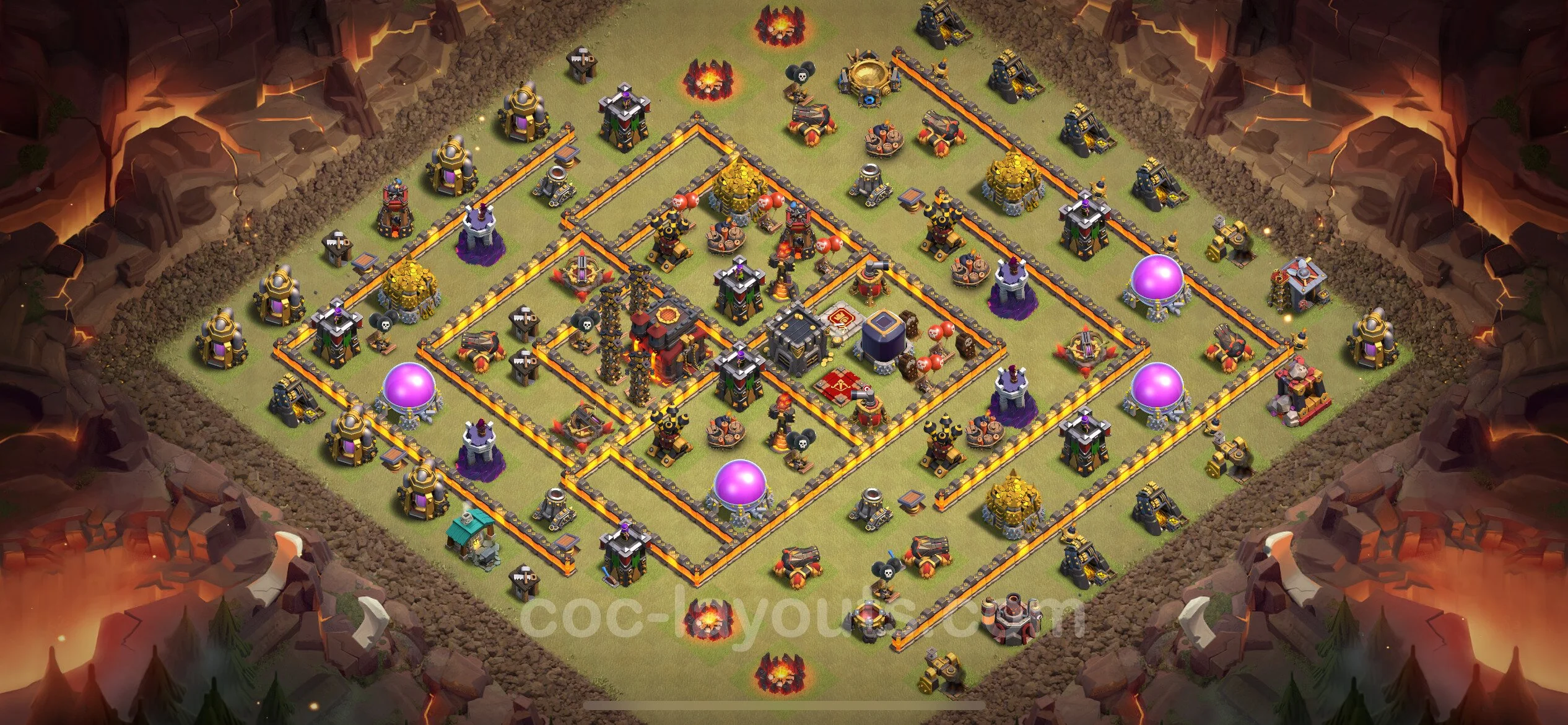 Top War Base TH10 with Link, Hybrid - Anti 3 Stars CWL Plan - Clash of Clans - (#142) — Guerre BH10