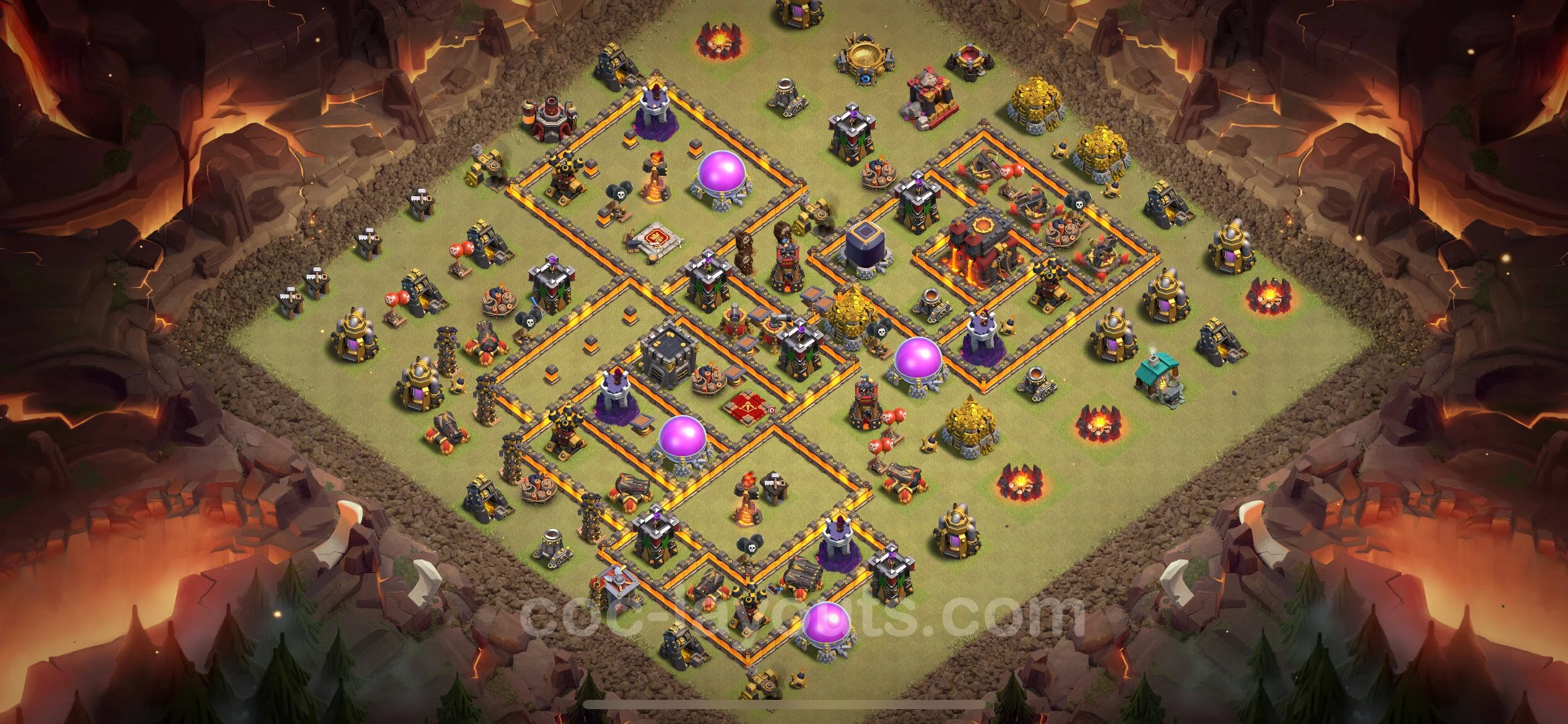 Top War Base TH10 with Link - Anti 3 Stars CWL Plan - Clash of Clans - (#144) — Guerra BH10