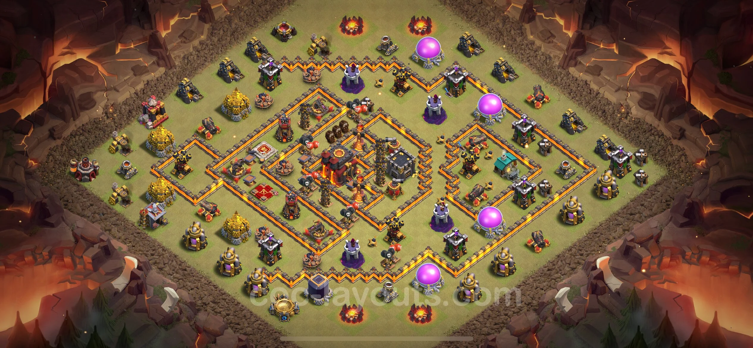 Top War Base TH10 with Link, Anti Everything - Anti 2 Stars CWL Plan - Clash of Clans - (#145) — Krieg BH10