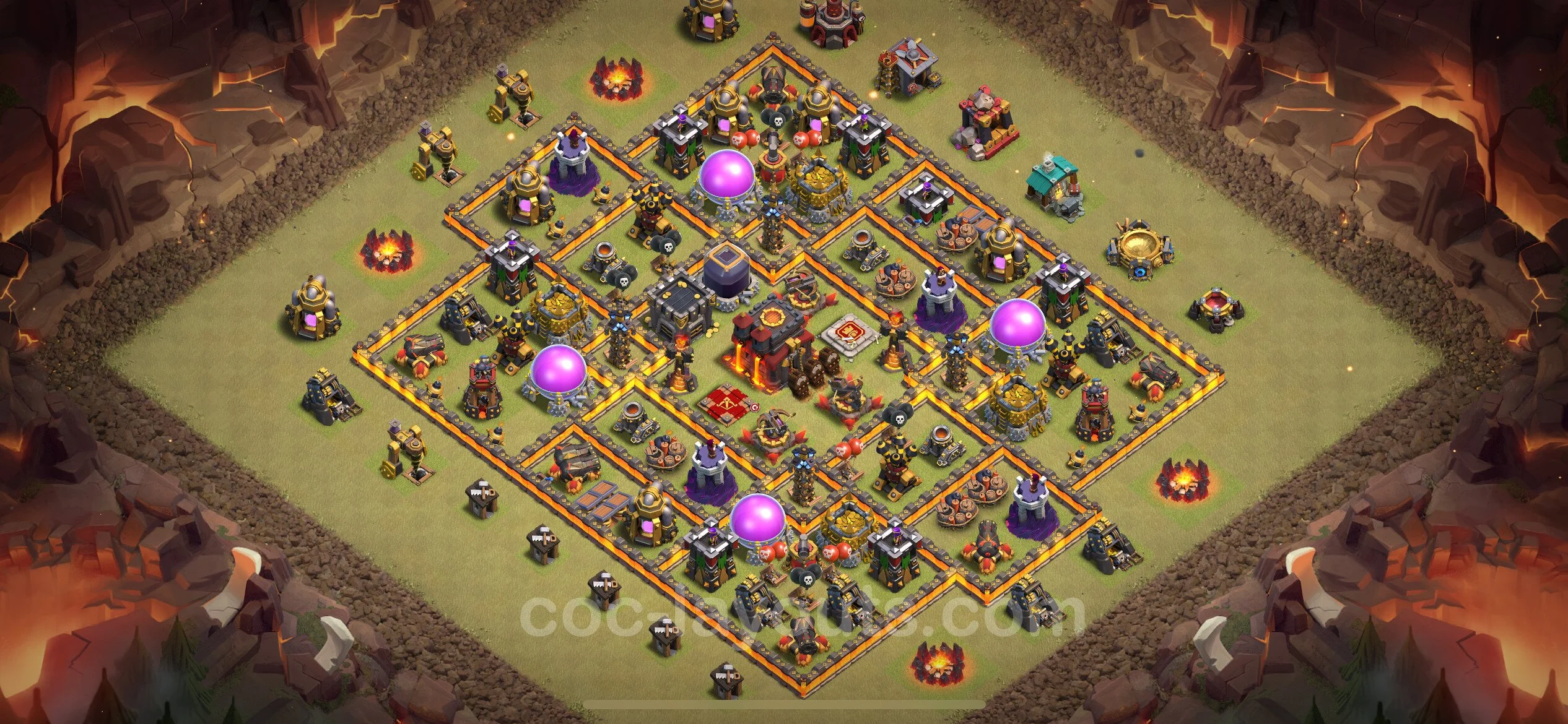Top War Base TH10 with Link, Anti Everything, Hybrid - CWL Defence Plan - Clash of Clans - (#148) — Oorlog BH10