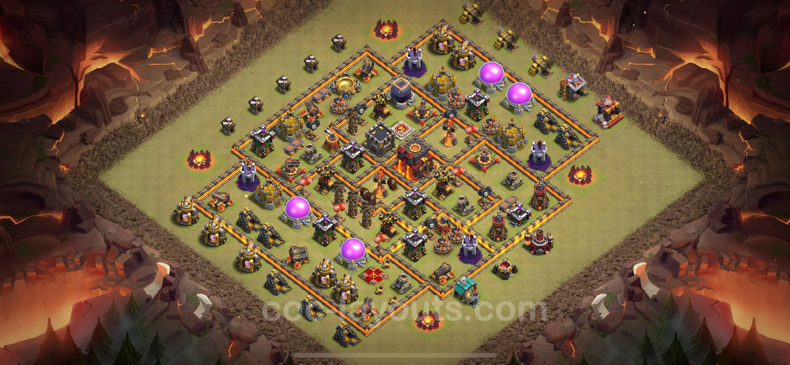 Top War Base TH10 with Link, Hybrid - Anti 2 Stars CWL Plan - Clash of Clans - (#149) — Wojna BH10