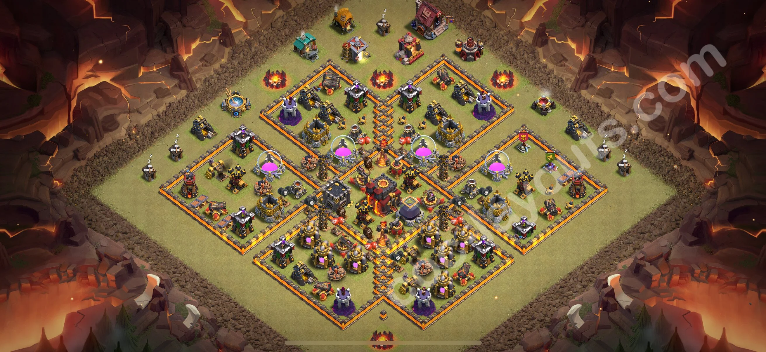 Top War Base TH10 with Link, Hybrid - Anti 3 Stars CWL Plan 2026 - Clash of Clans - (#150) — Krieg BH10