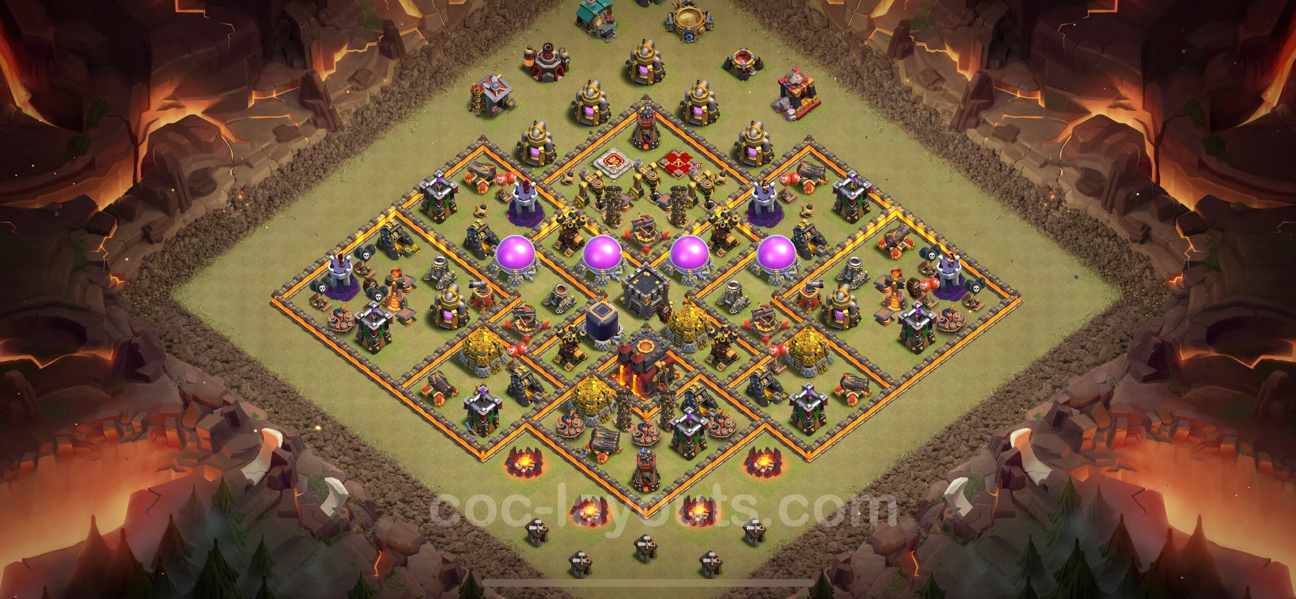 Top War Base TH10 with Link, Anti Everything - Anti 2 Stars CWL Plan - Clash of Clans - (#158) — Война BH10