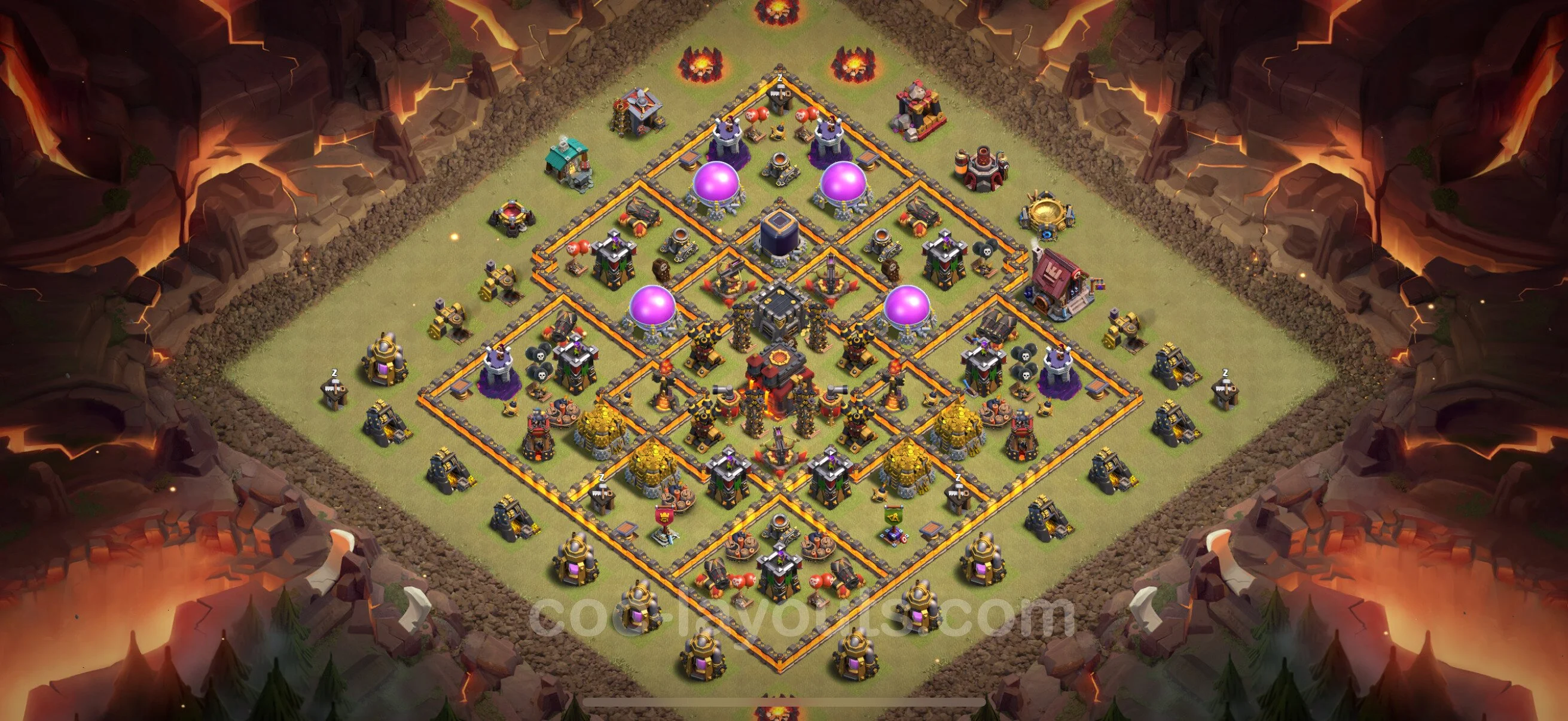 Top War Base TH10 with Link, Hybrid - Anti 2 Stars CWL Plan - Clash of Clans - (#159) — Wojna BH10