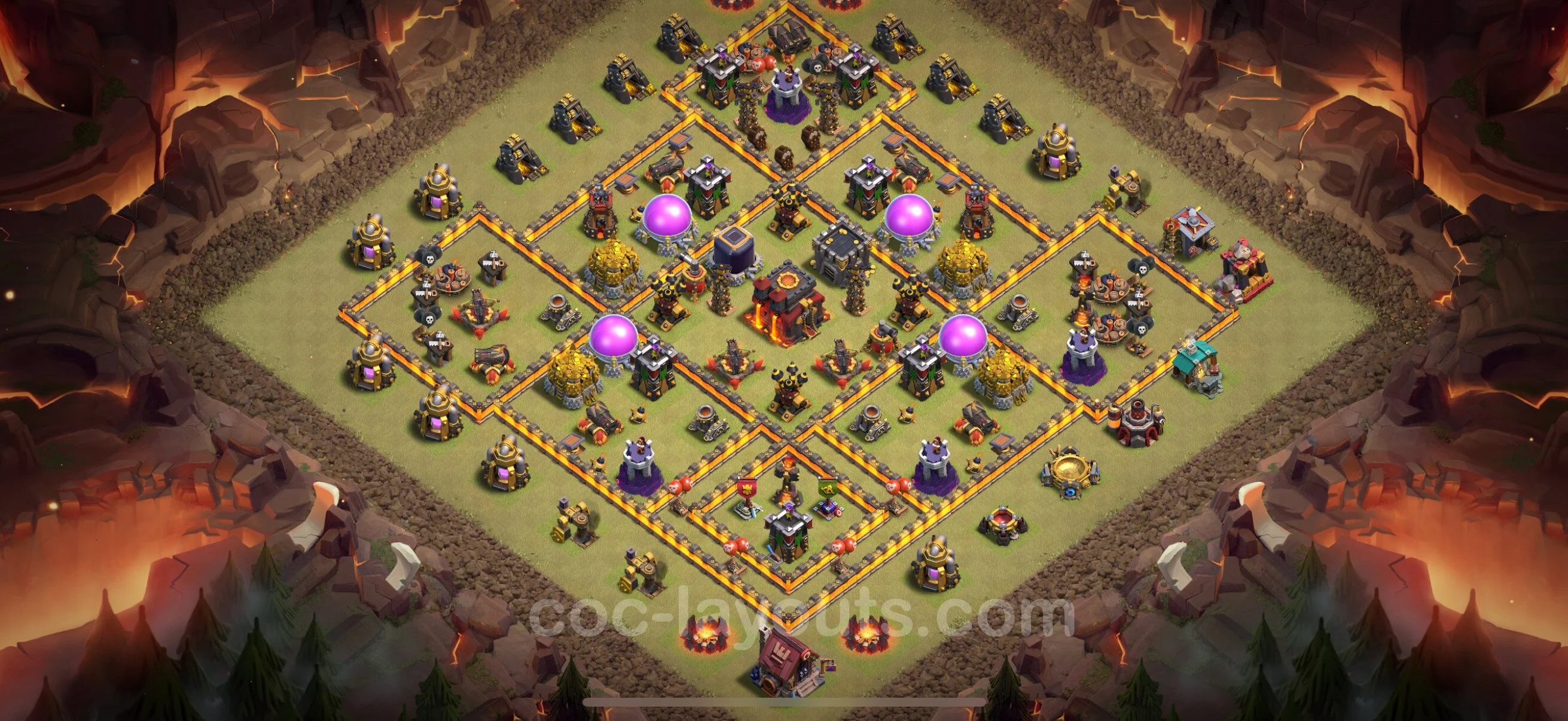Top War Base TH10 with Link, Anti Air / Dragon, Hybrid - CWL Defence Plan - Clash of Clans - (#160) — War BH10