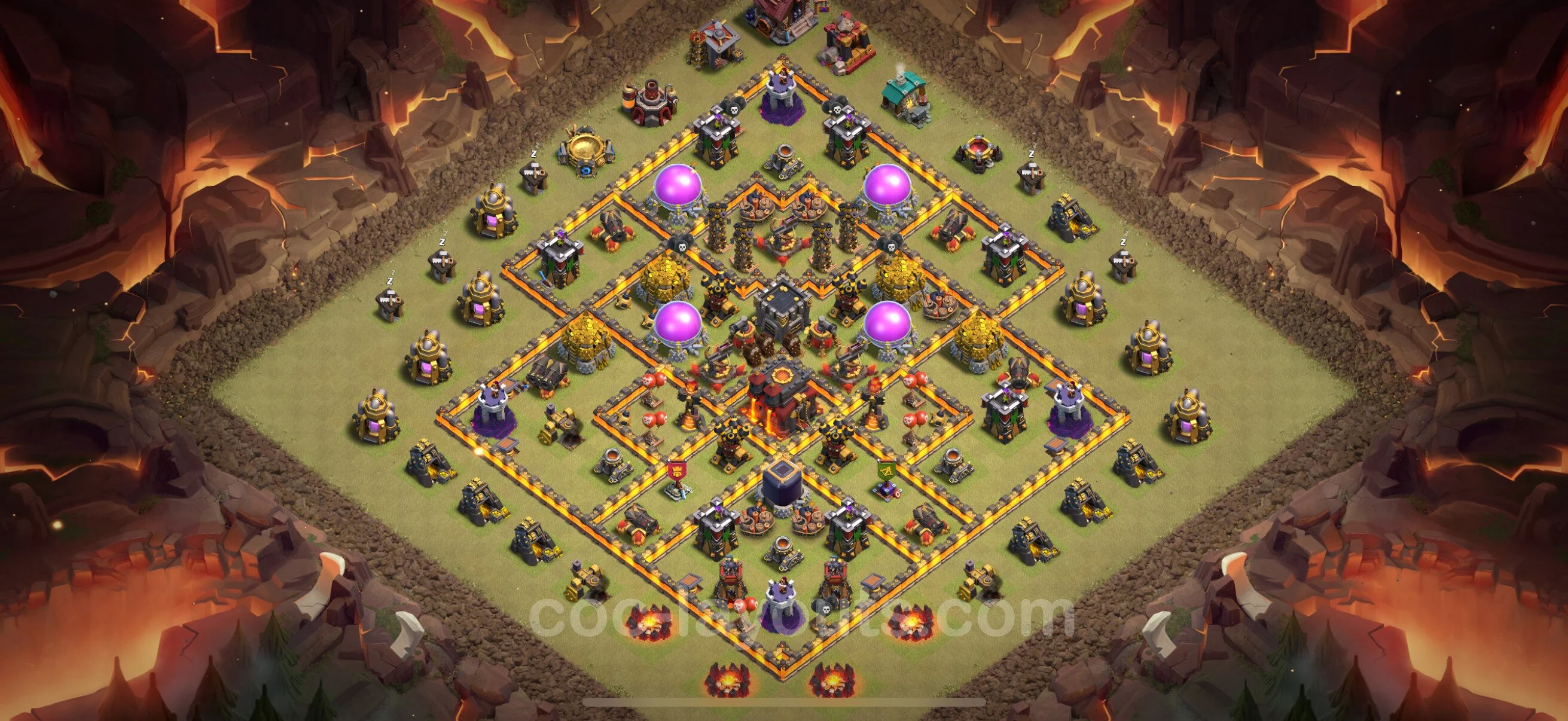 Top War Base TH10 with Link, Anti Everything - Anti 2 Stars CWL Plan - Clash of Clans - (#161) — Guerre BH10