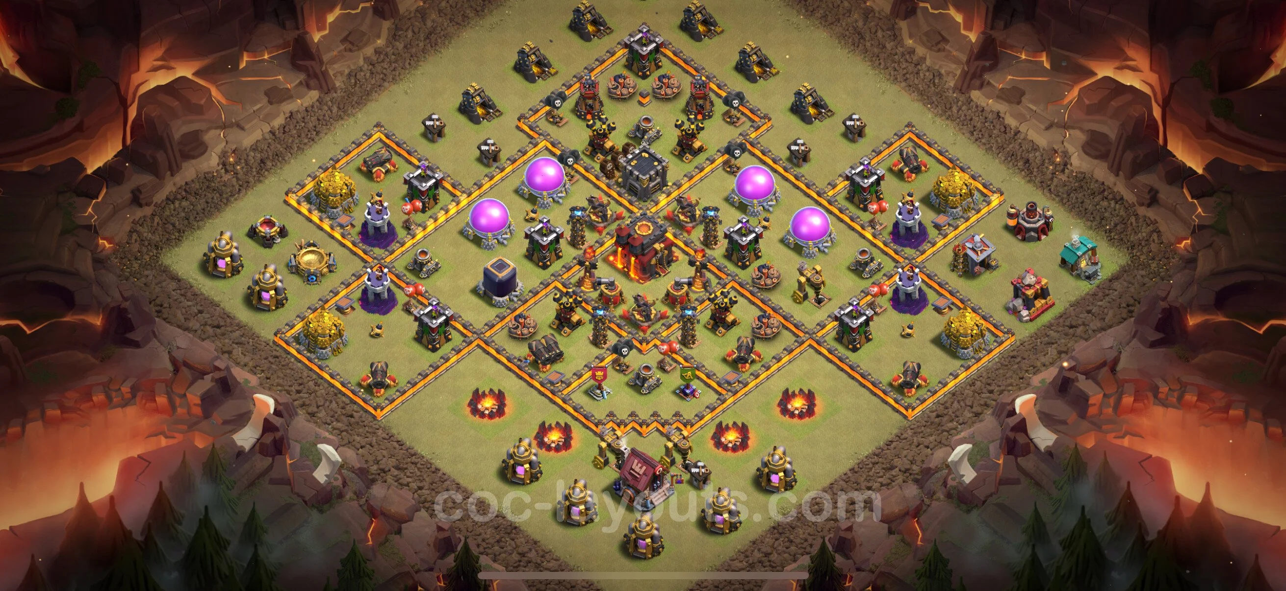 Top War Base TH10 with Link, Hybrid - Anti 2 Stars CWL Plan - Clash of Clans - (#165) — War BH10