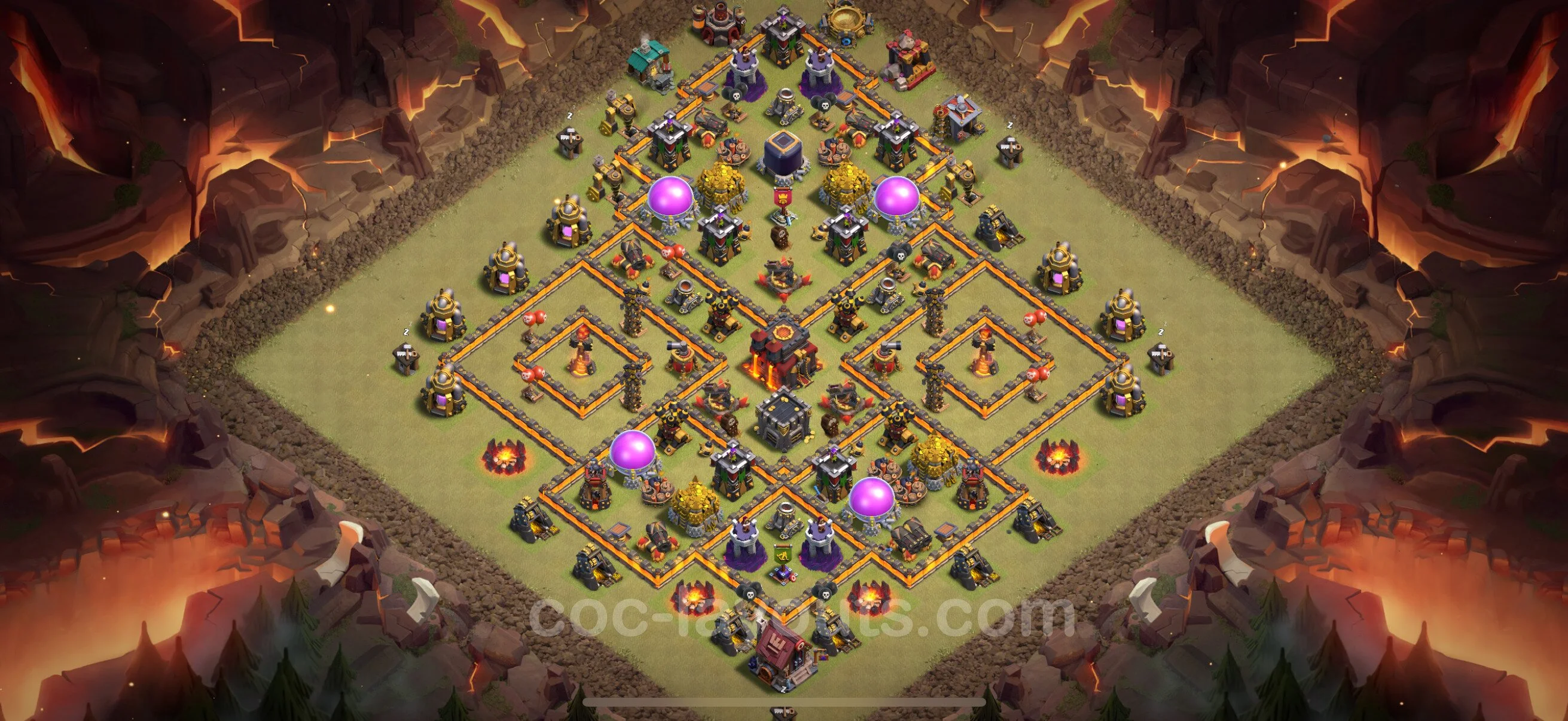 Top War Base TH10 with Link, Anti Air / Dragon, Hybrid - CWL Defence Plan - Clash of Clans - (#166) — Krieg BH10