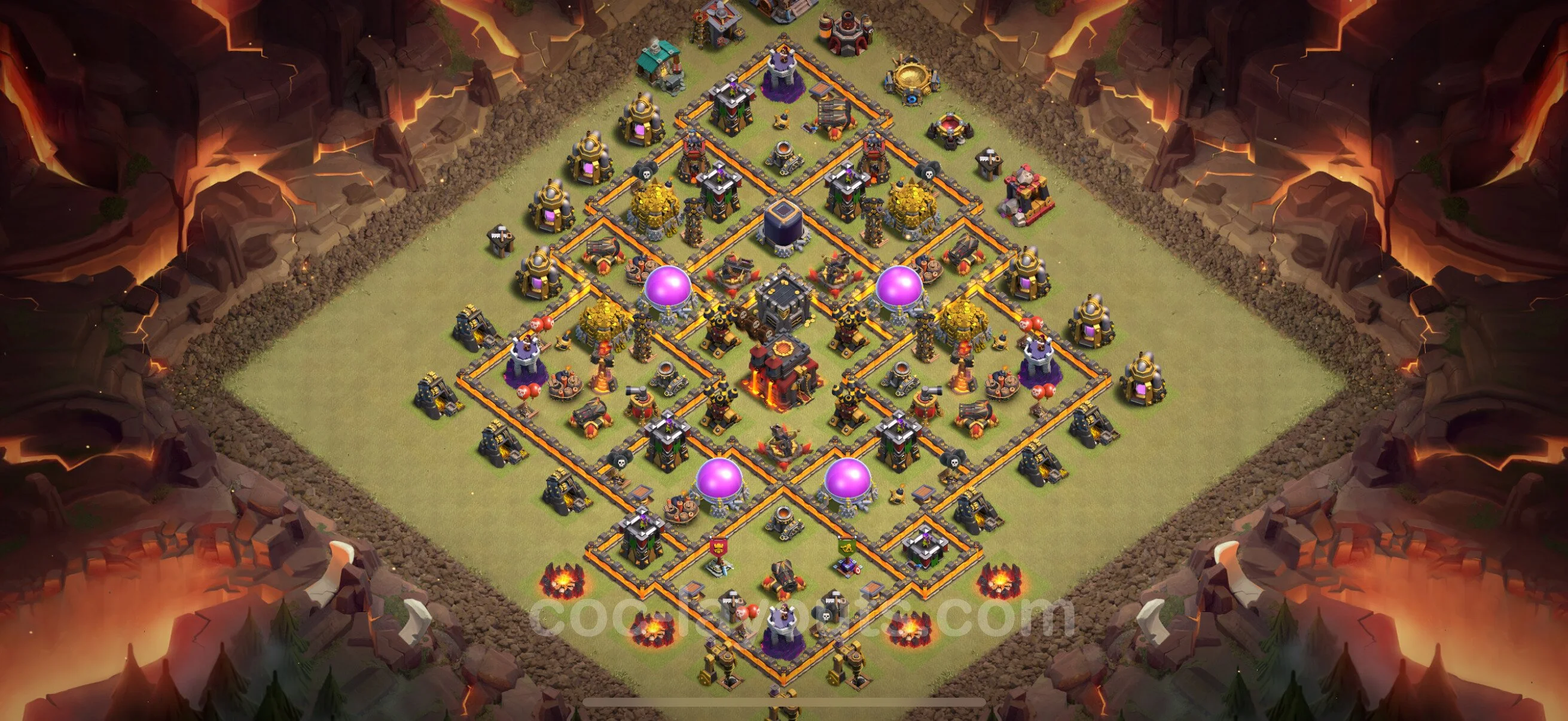 Top War Base TH10 with Link, Anti Air / Dragon, Hybrid - CWL Defence Plan - Clash of Clans - (#167) — Guerra BH10