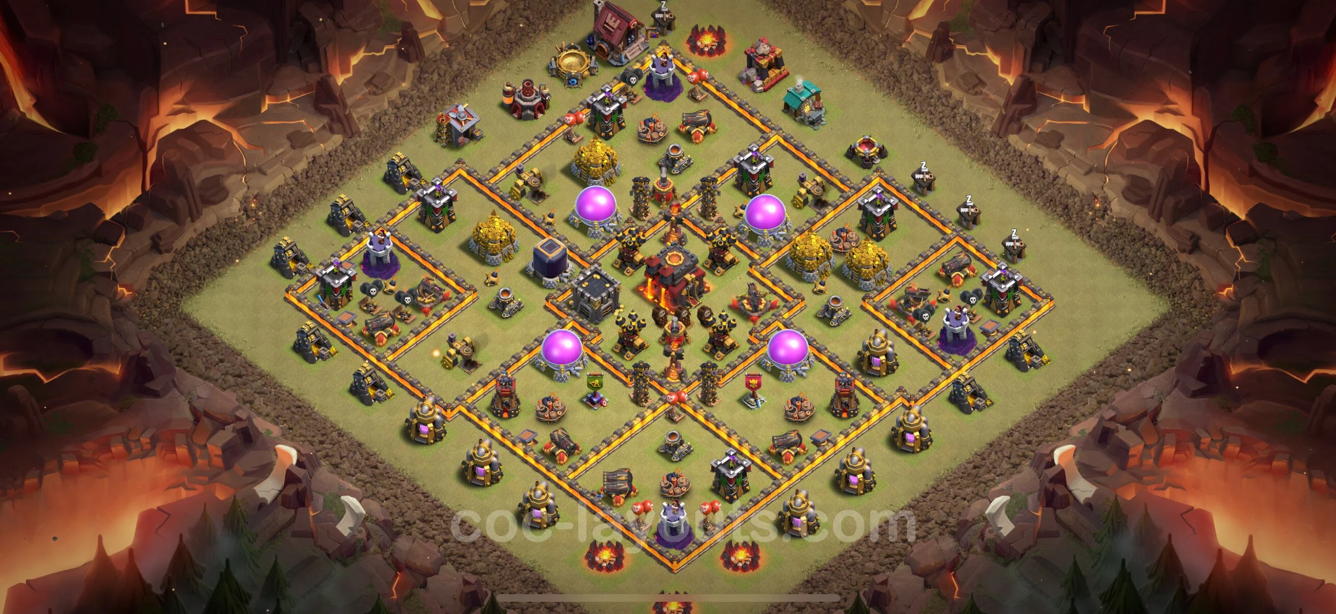 Top War Base TH10 with Link, Anti Everything - Max Levels CWL Plan - Clash of Clans - (#168) — War BH10