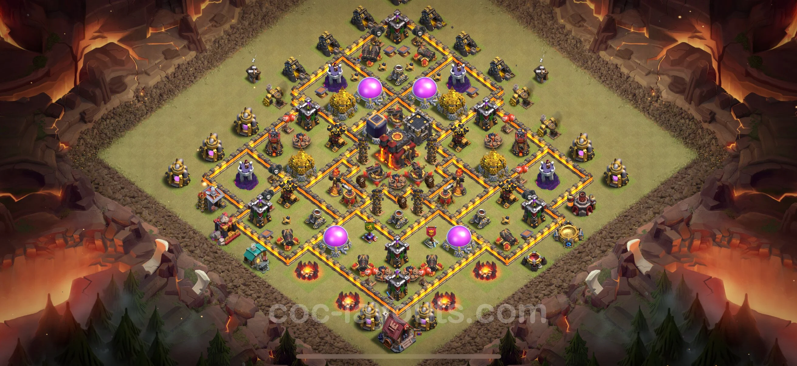 Top War Base TH10 with Link, Anti Everything, Hybrid - CWL Defence Plan - Clash of Clans - (#171) — Wojna BH10