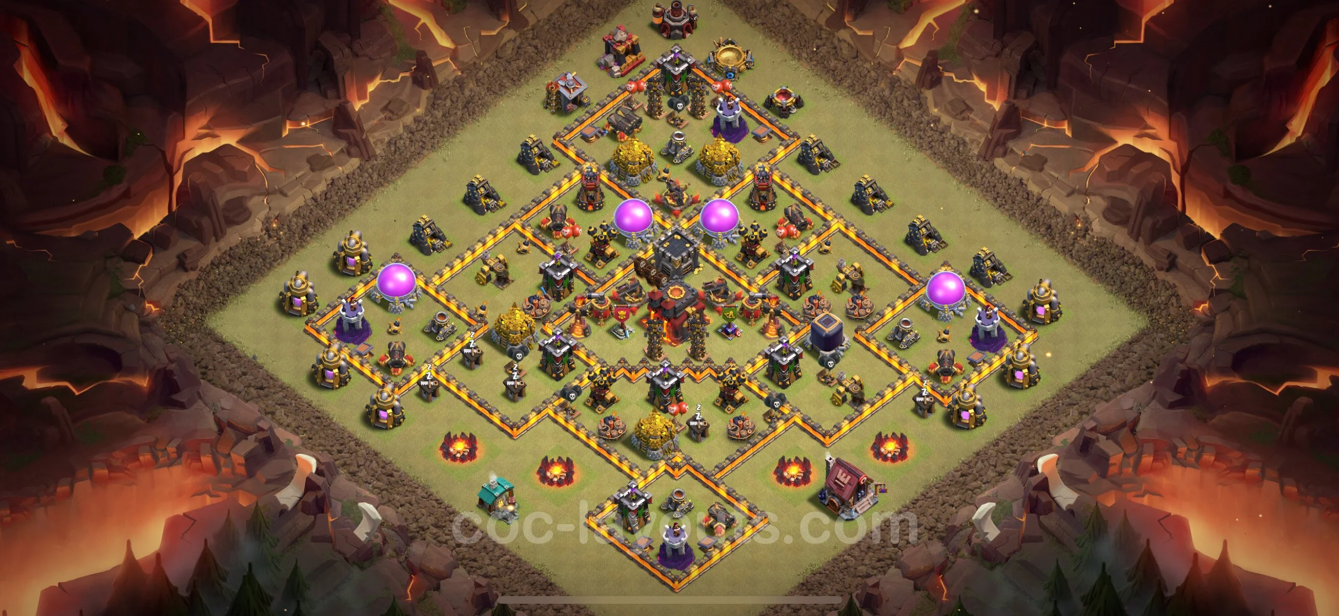 Top War Base TH10 with Link, Hybrid - Max Levels CWL Plan - Clash of Clans - (#172) — Guerra BH10