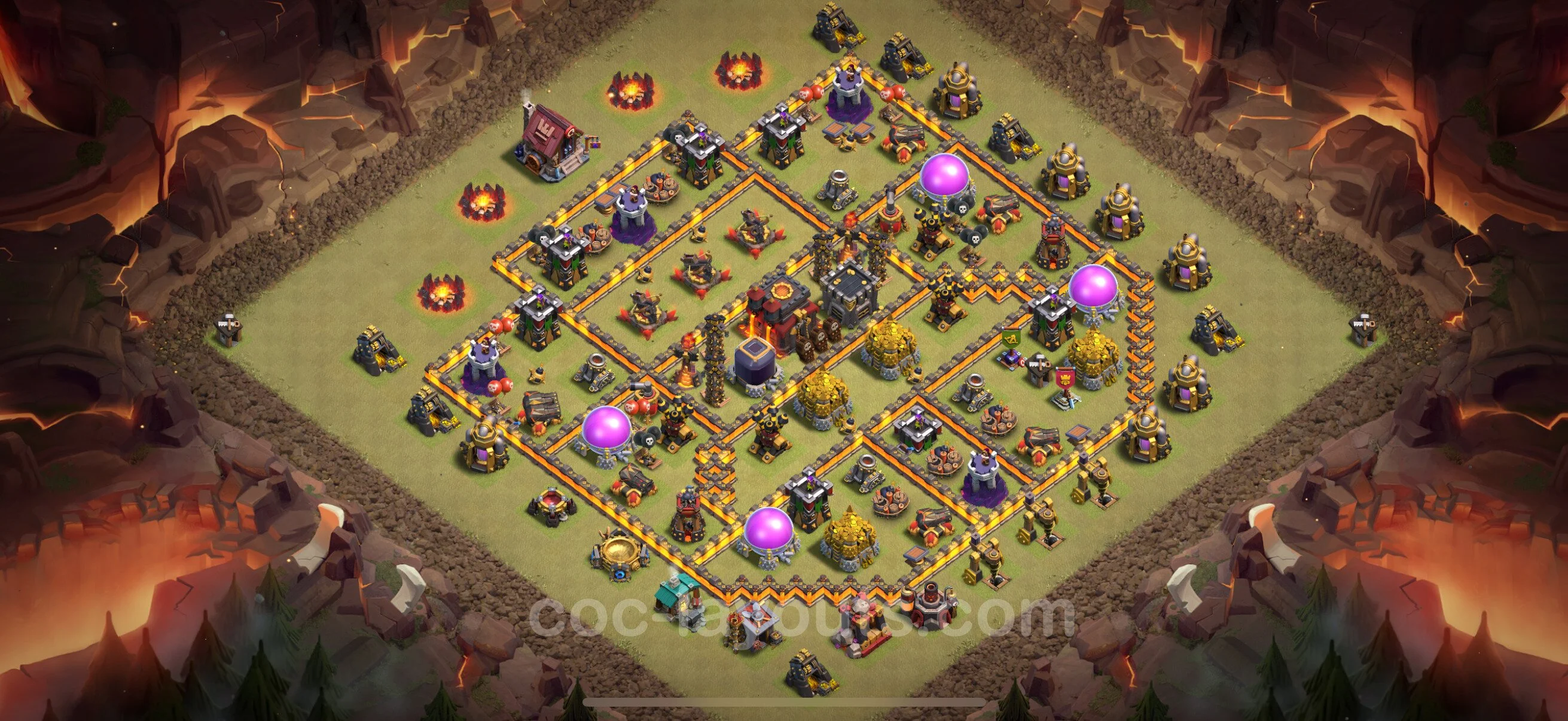 Top War Base TH10 with Link, Anti Everything - Max Levels CWL Plan - Clash of Clans - (#177) — War BH10