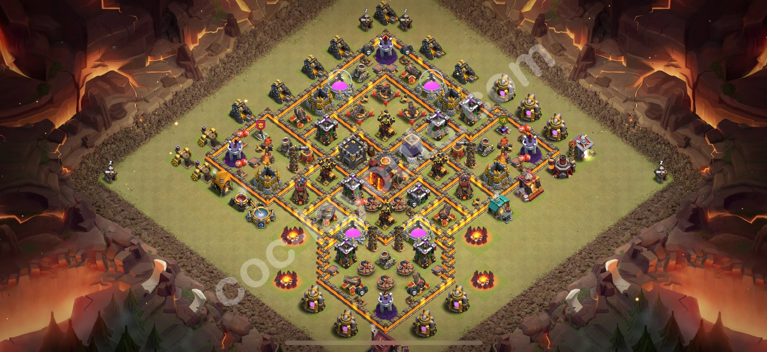 Top War Base TH10 with Link, Anti Air / Dragon, Hybrid - CWL Defence Plan 2026 - Clash of Clans - (#178) — Guerre BH10