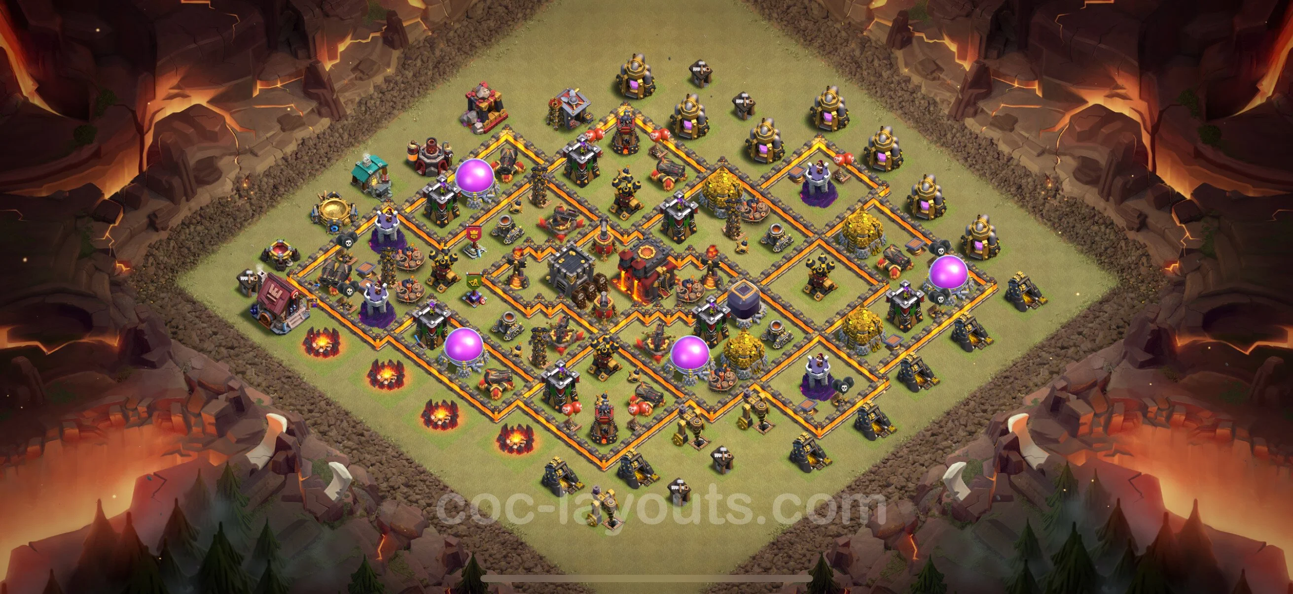Top War Base TH10 with Link - CWL Defence Plan - Clash of Clans - (#180) — Guerra BH10