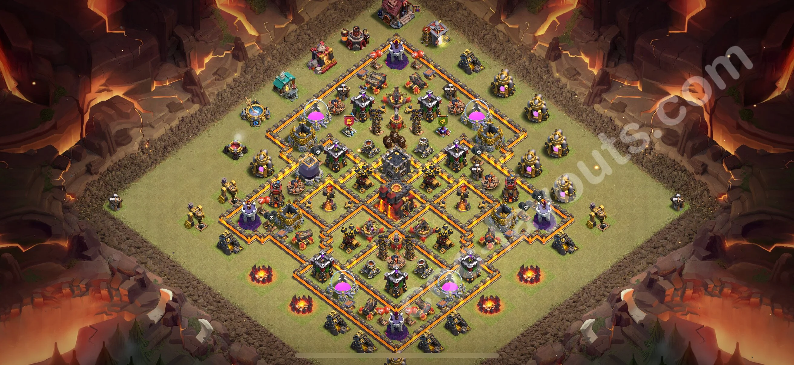 Top War Base TH10 with Link, Anti Air / Dragon - Anti 2 Stars CWL Plan 2026 - Clash of Clans - (#181) — Guerre BH10