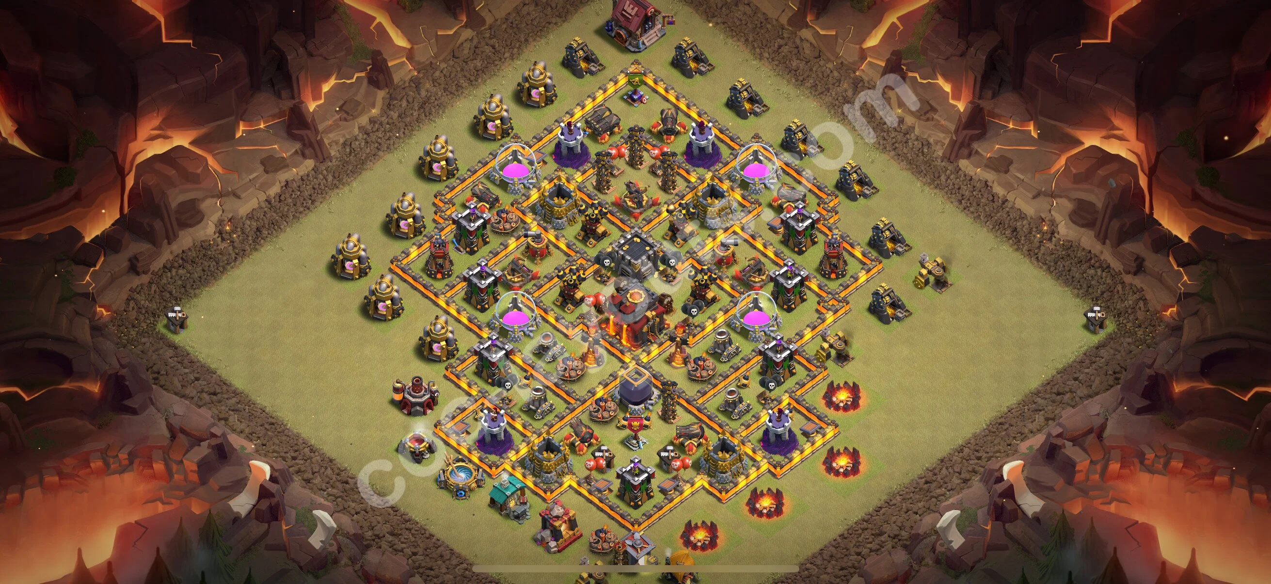 Top War Base TH10 with Link, Hybrid - Max Levels CWL Plan 2026 - Clash of Clans - (#189) — Savaş BH10