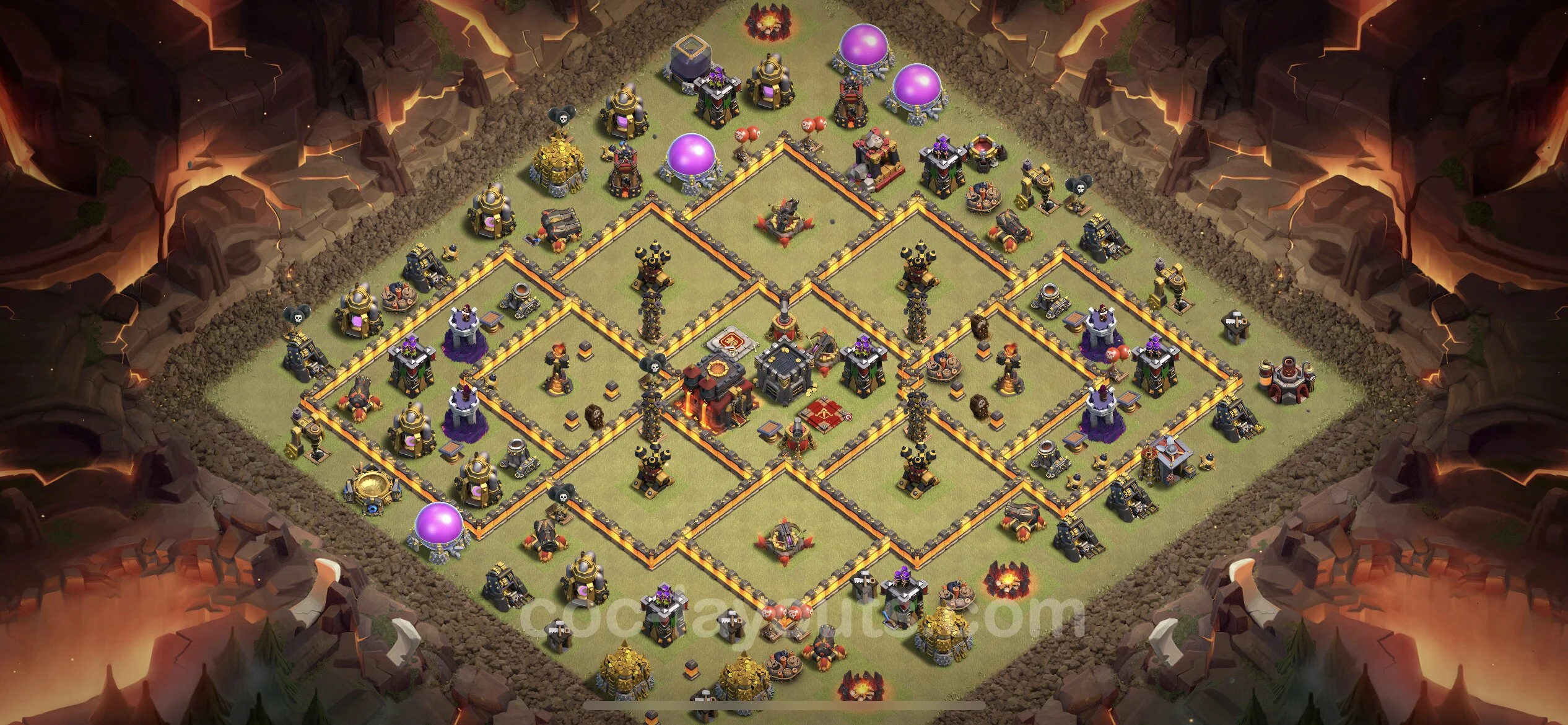 Top War Base TH10 with Link, Anti Air / Dragon - Anti 2 Stars CWL Plan - Clash of Clans - (#76)
