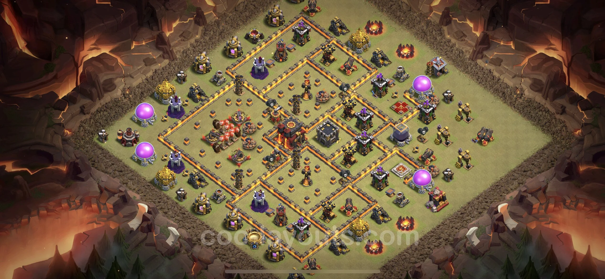 Top War Base TH10 with Link - Anti 2 Stars CWL Plan - Clash of Clans - (#79)