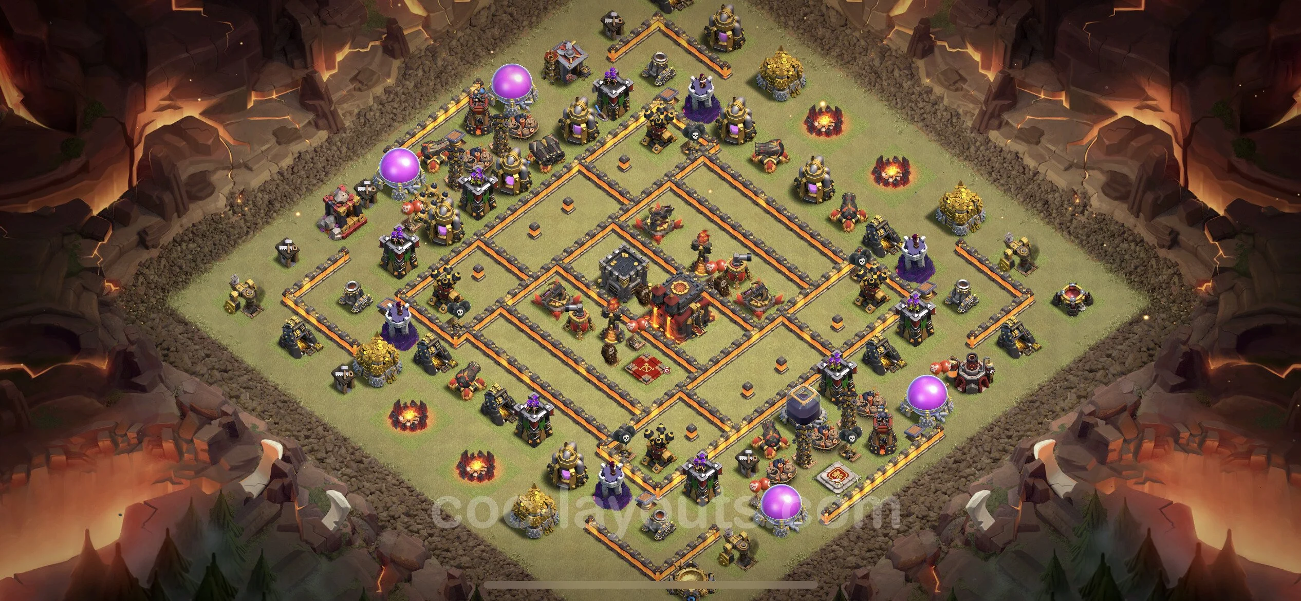 Top War Base TH10 with Link, Anti Everything - CWL Defence Plan - Clash of Clans - (#85) — Krieg BH10