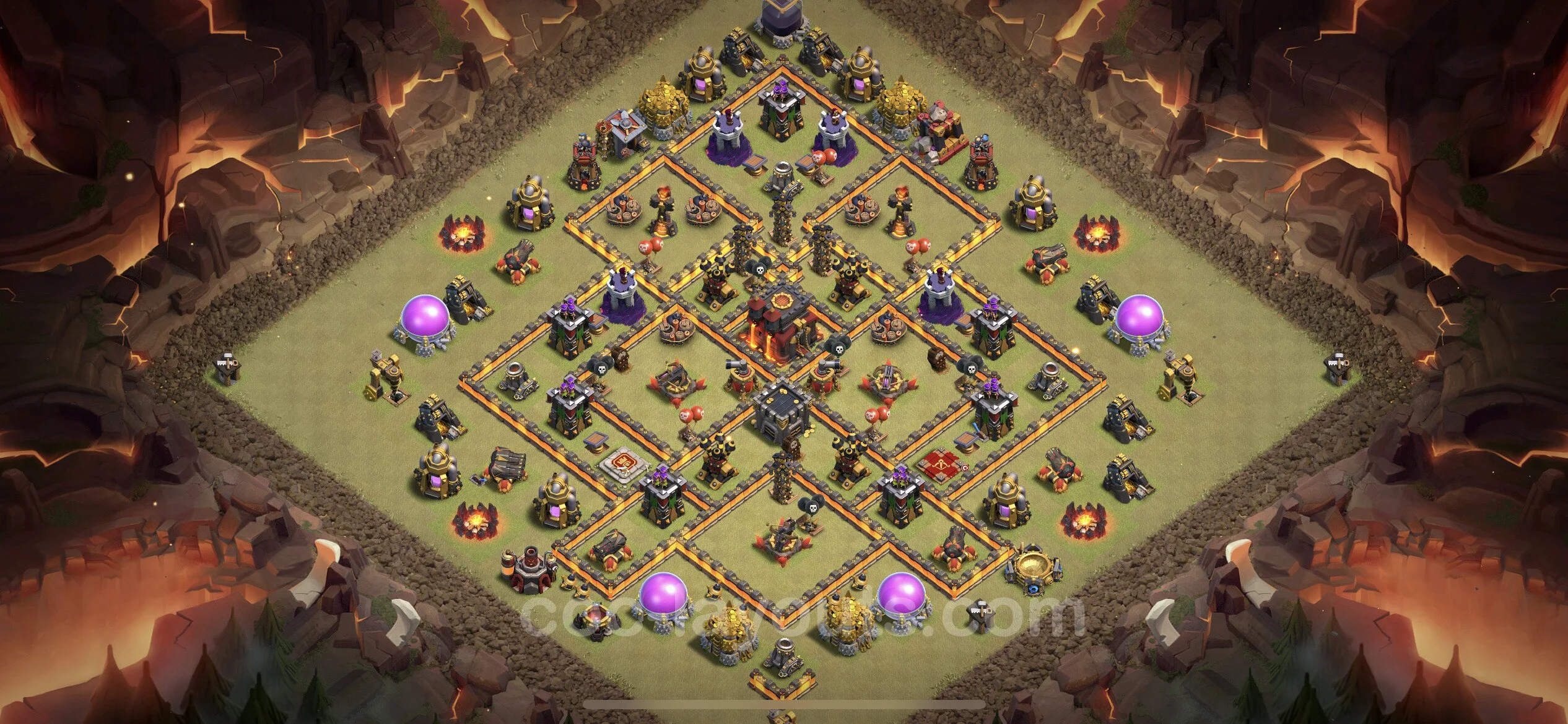 Top War Base TH10 with Link, Anti Everything - CWL Defence Plan - Clash of Clans - (#87) — Guerre BH10