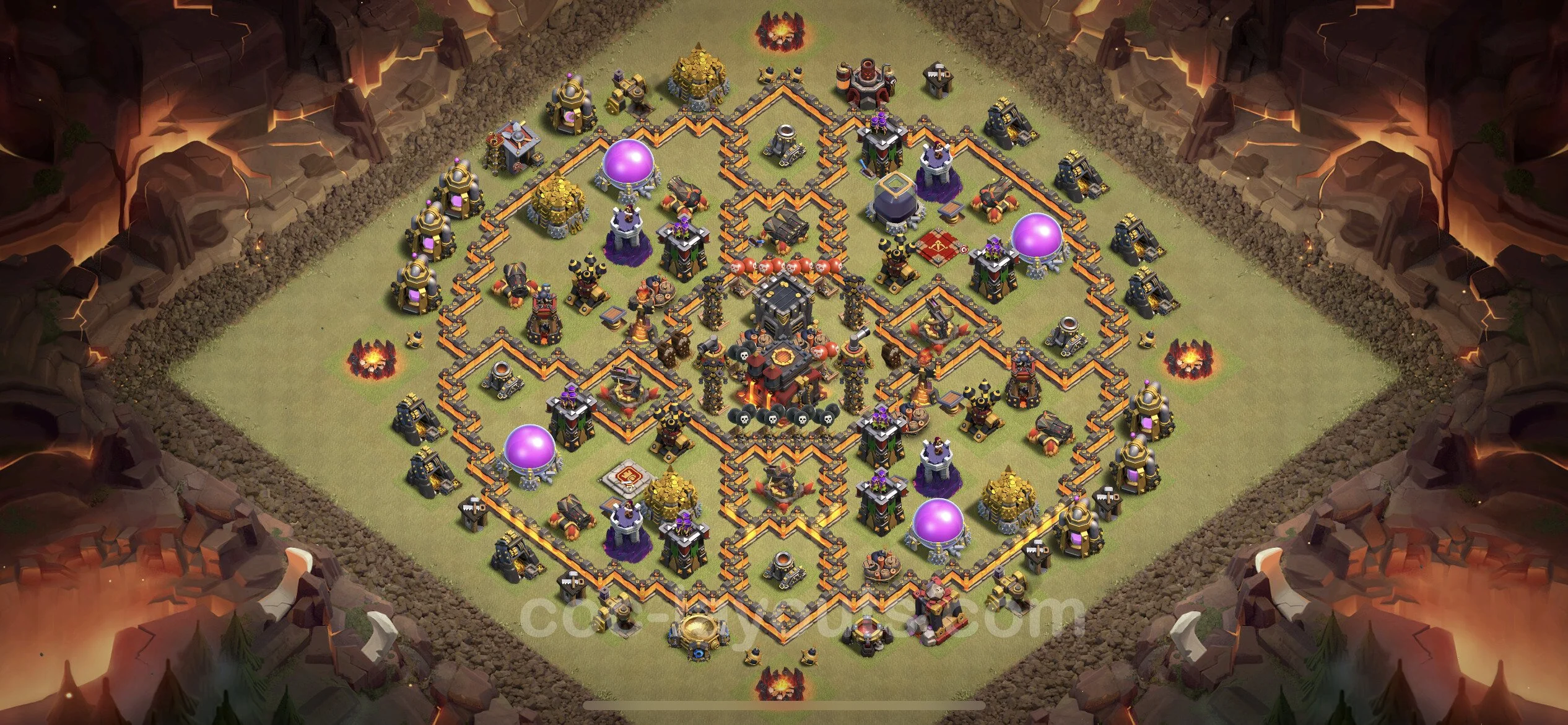 Top War Base TH10 with Link, Hybrid - Anti 3 Stars CWL Plan - Clash of Clans - (#91) — Guerre BH10