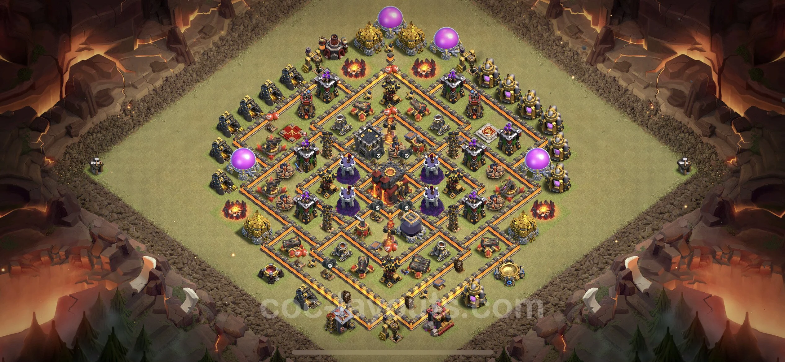 Top War Base TH10 with Link - Anti 2 Stars CWL Plan - Clash of Clans - (#94) — War BH10