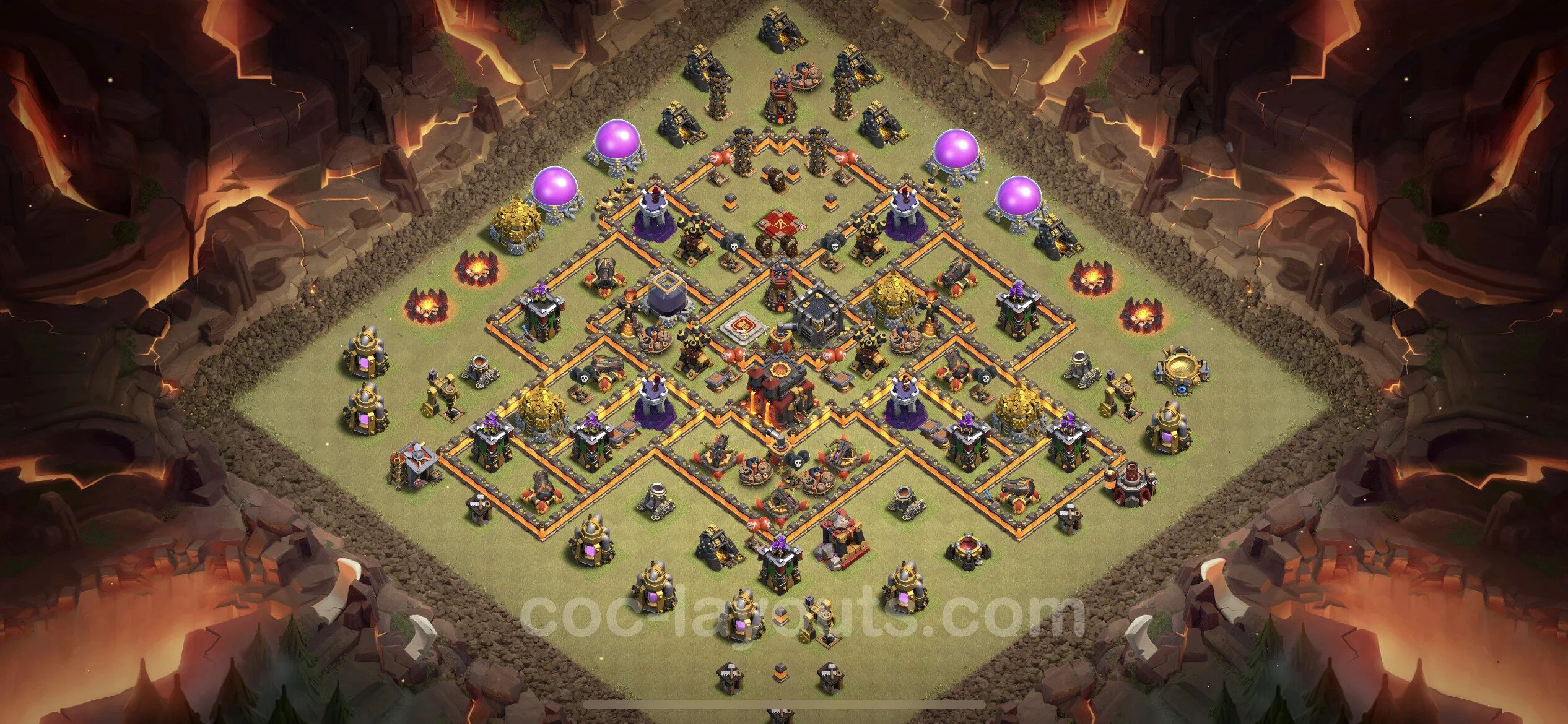 Top War Base TH10 with Link - Anti 3 Stars CWL Plan - Clash of Clans - (#95) — Savaş BH10