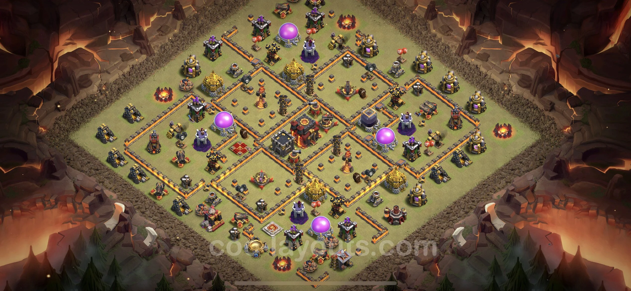 Top War Base TH10 with Link, Anti Everything - CWL Defence Plan - Clash of Clans - (#96) — Wojna BH10