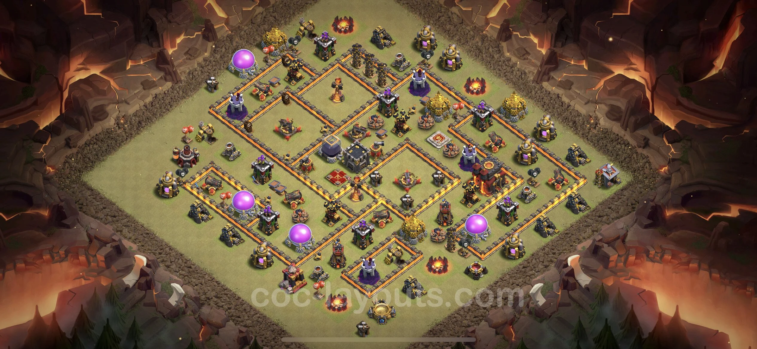 Top War Base TH10 with Link, Anti Everything - CWL Defence Plan - Clash of Clans - (#97) — Oorlog BH10