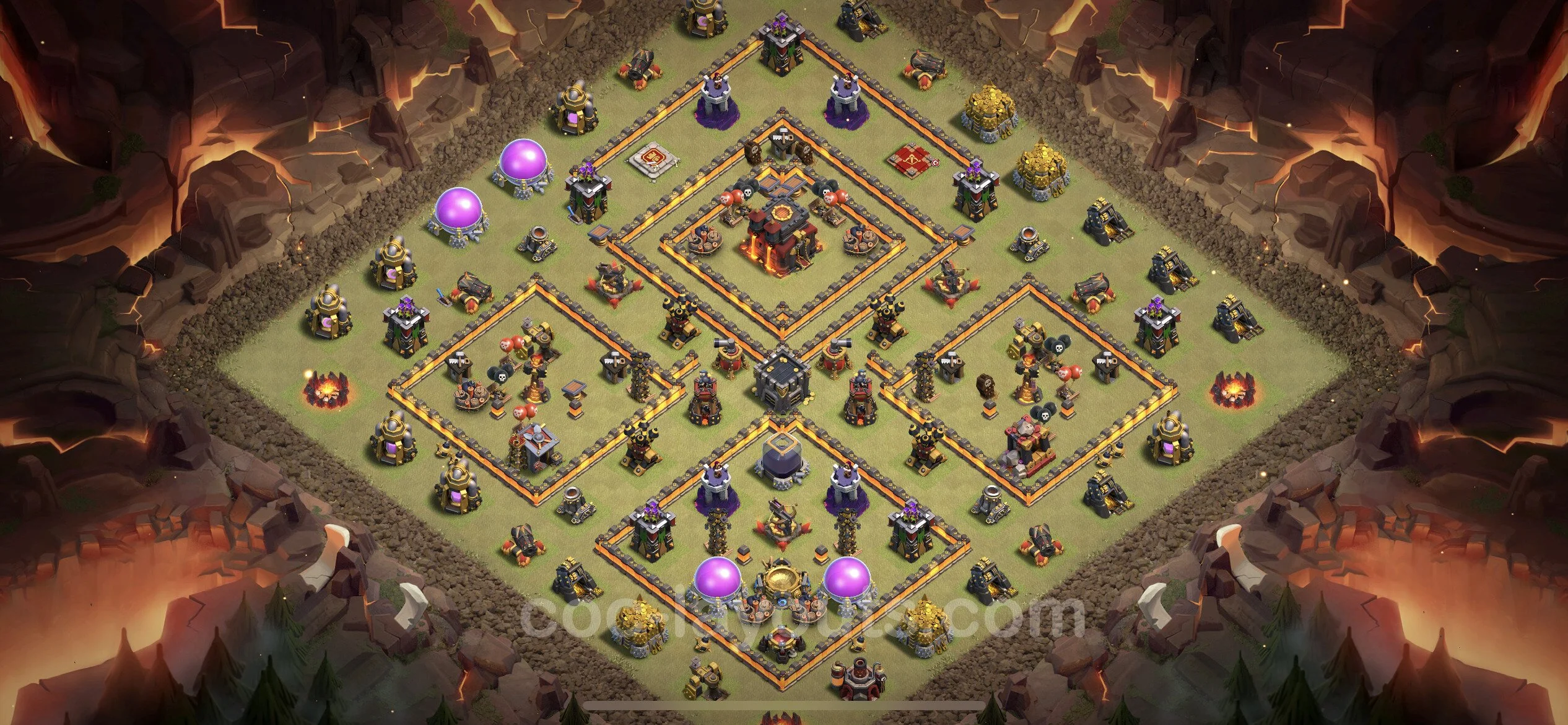 Top War Base TH10 with Link, Anti Everything - Anti 3 Stars CWL Plan - Clash of Clans - (#98) — Savaş BH10