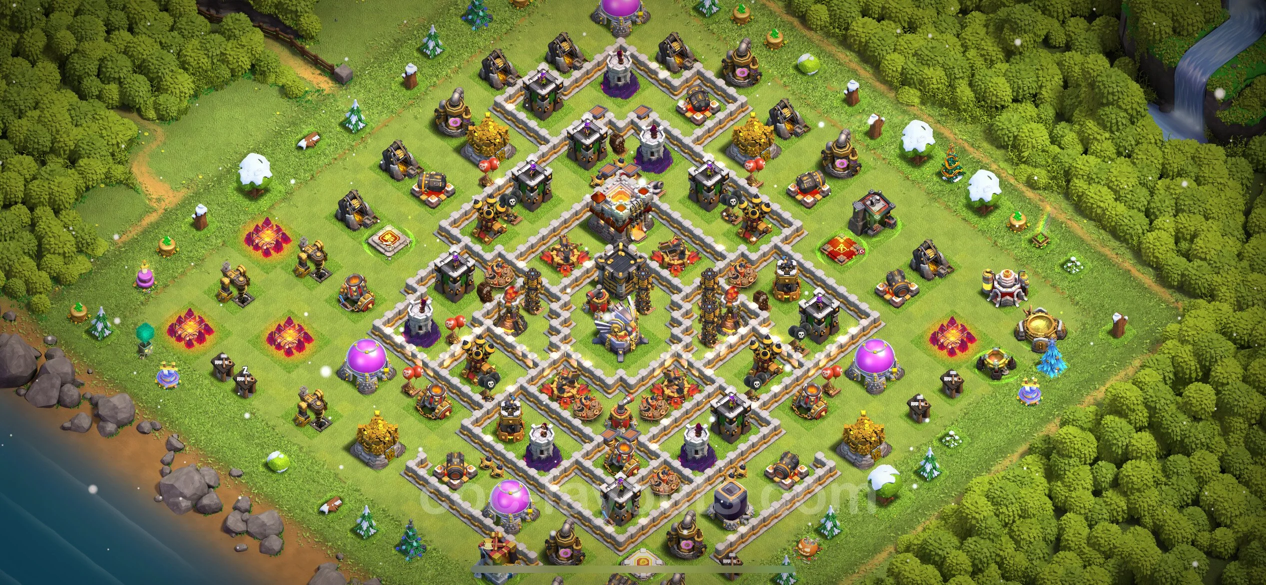 Base TH11 with Link - Anti Dragon Defence Plan / Anti Air - Clash of Clans - (#102) — Defense TH11