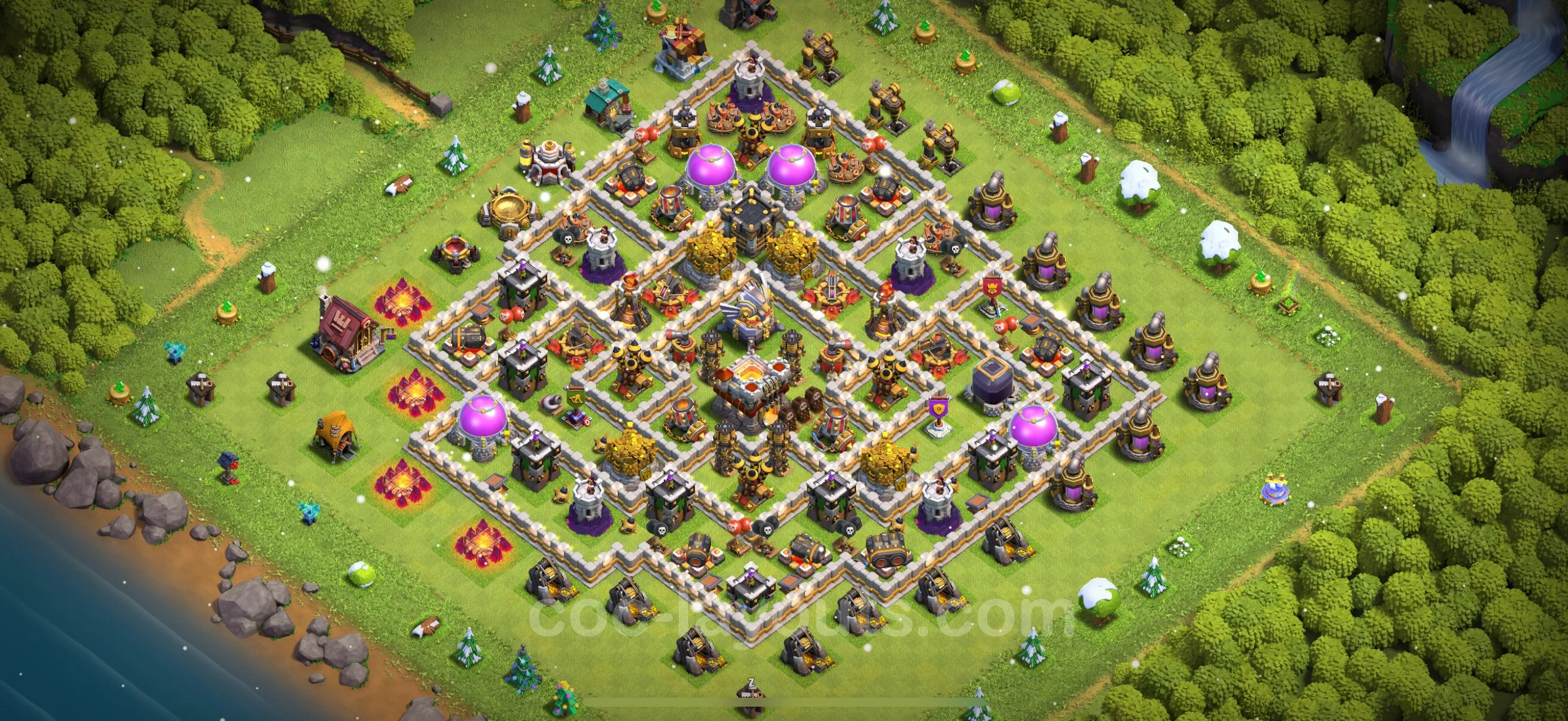 Top Base TH11 with Link, Hybrid - Anti Everything Defence Plan - Clash of Clans - (#108) — 防御 TH11