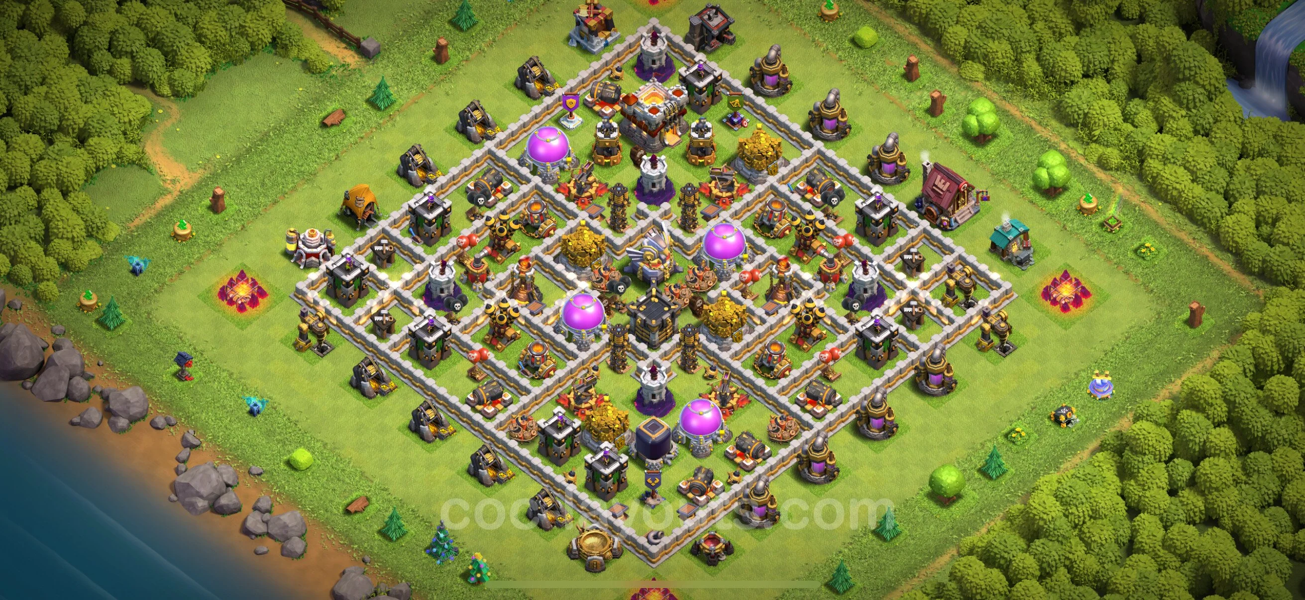 Defense (Trophy) Base TH11 with Link, Hybrid - plan / layout / design - Clash of Clans - (#111) — Защита TH11