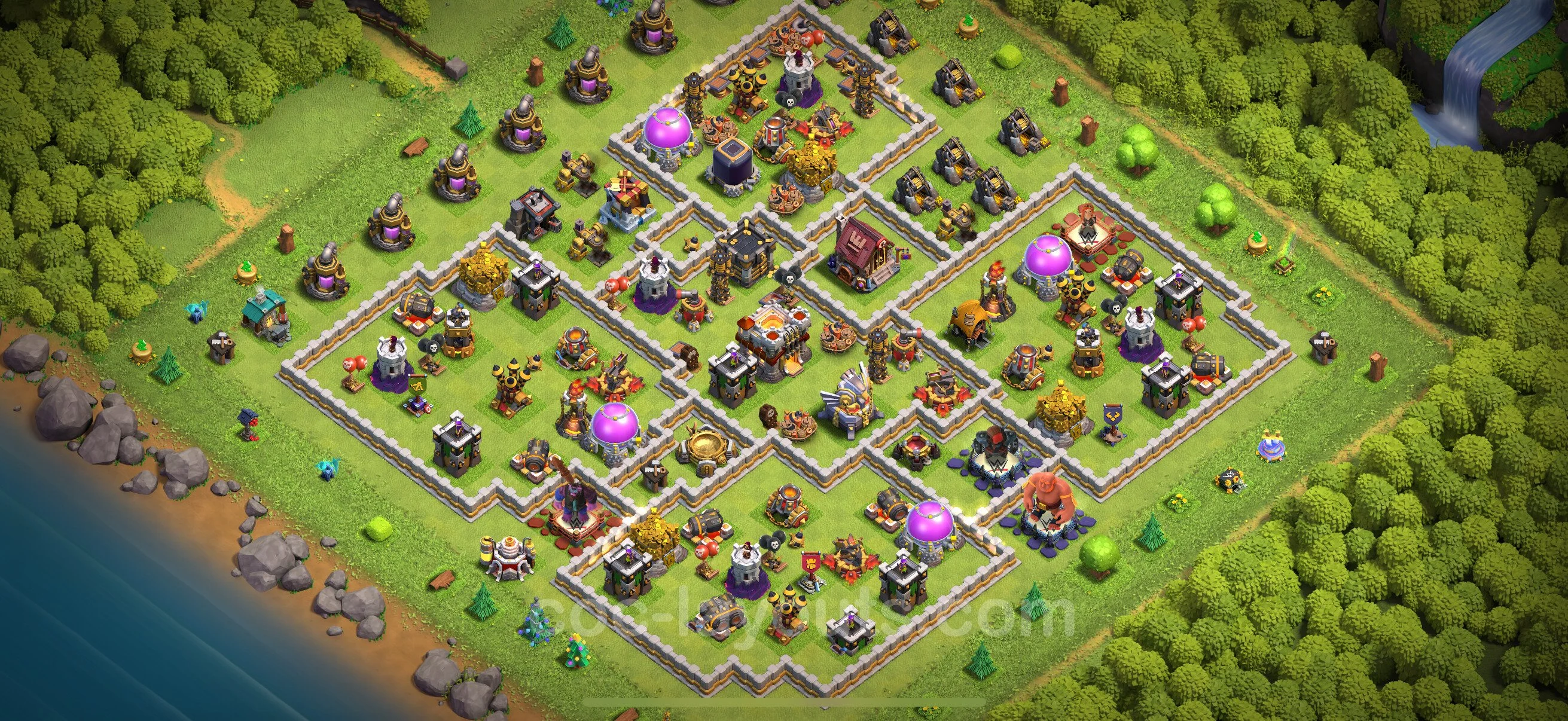 Anti 3 Stars Base TH11 with Link - best plan / layout / design - Clash of Clans - (#112) — Obrona TH11