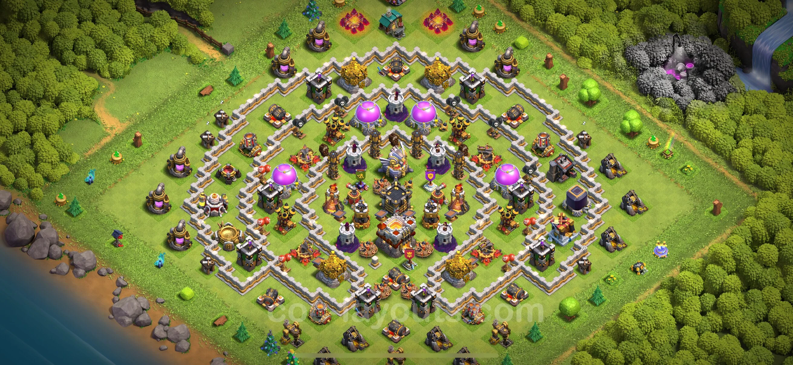 Defense (Trophy) Base TH11 with Link, Hybrid - plan / layout / design - Clash of Clans - (#113) — Obrona TH11