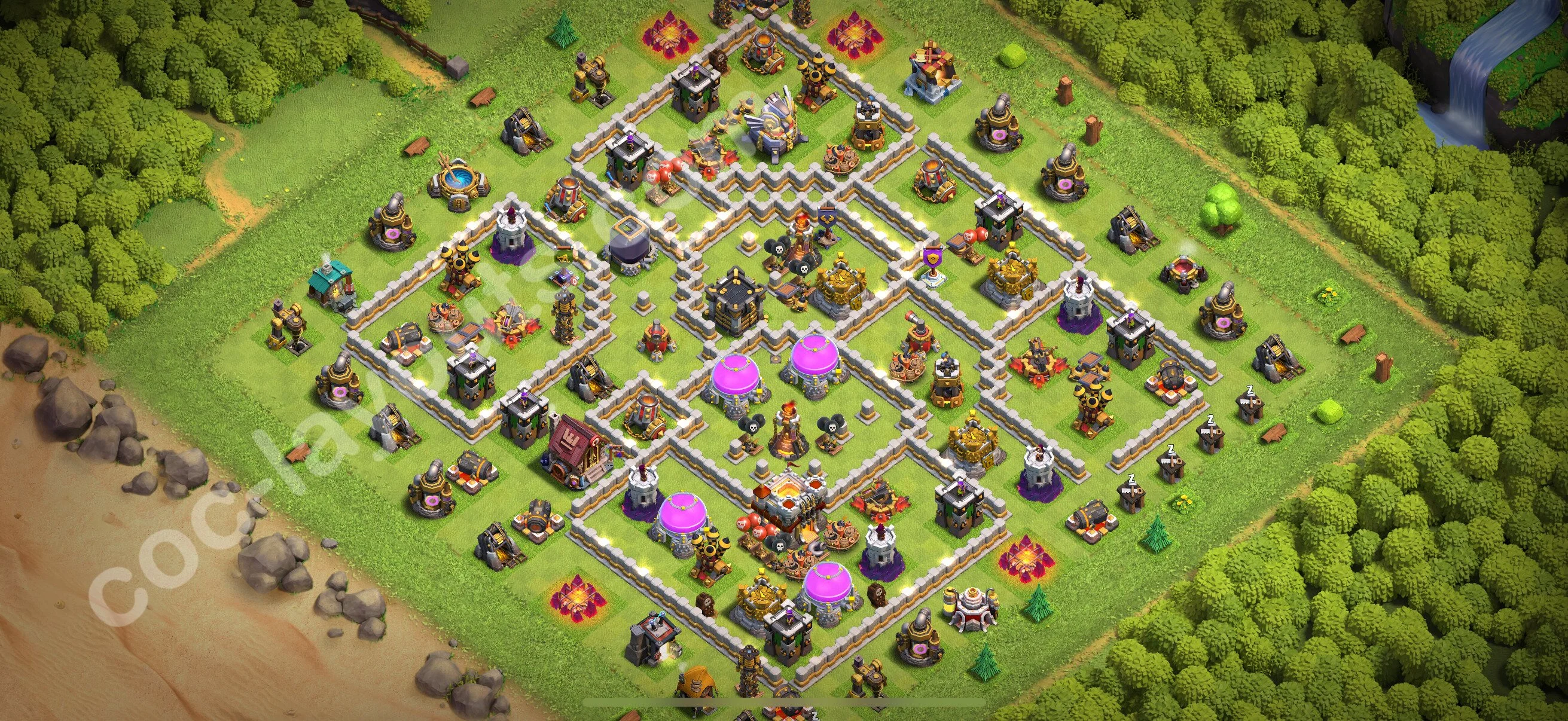 Anti 3 Stars Base TH11 with Link - best plan / layout / design - Clash of Clans 2026 - (#118) — Defense TH11