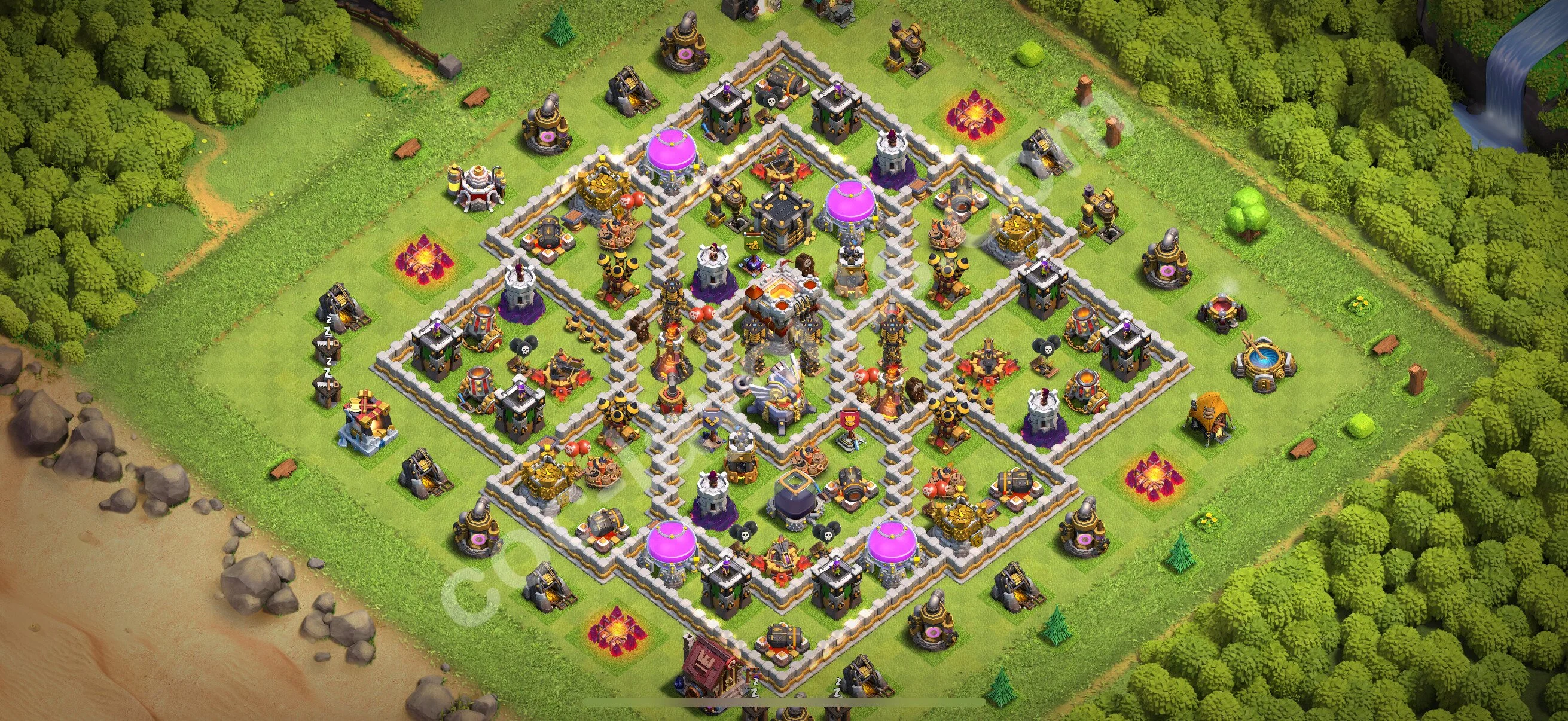 Base TH11 with Link, Anti 3 Stars - Anti Dragon Defence Plan / Anti Air - Clash of Clans 2026 - (#123) — Defense TH11