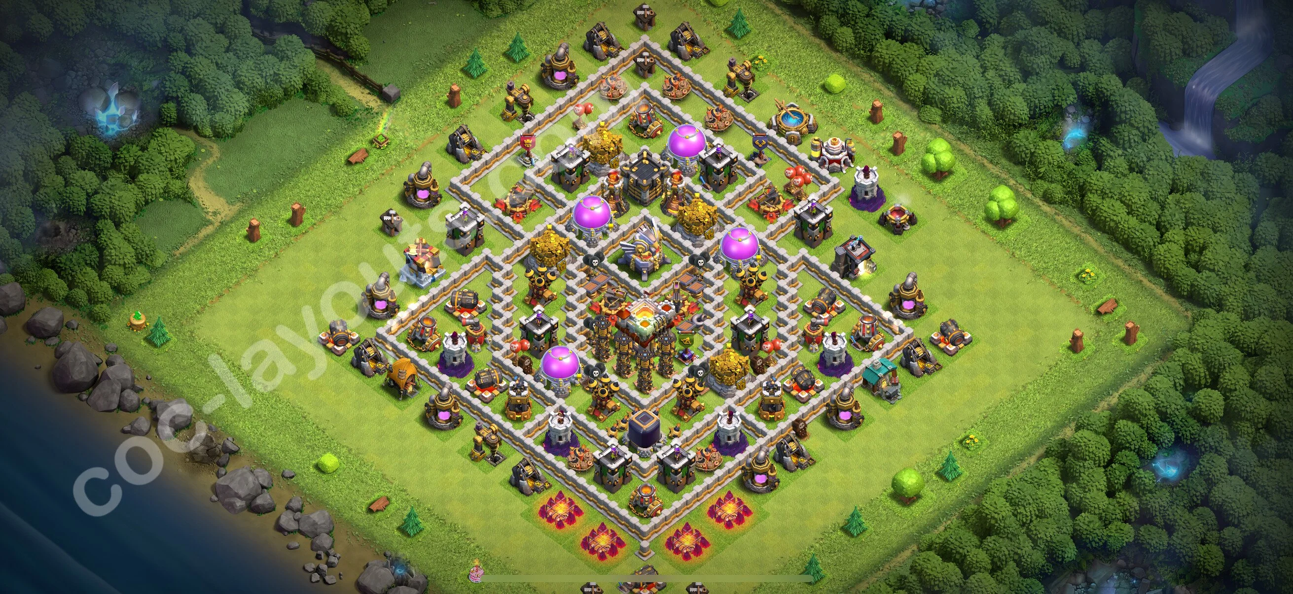 Defense (Trophy) Base TH11 with Link - plan / layout / design - Clash of Clans 2026 - (#124) — Защита TH11
